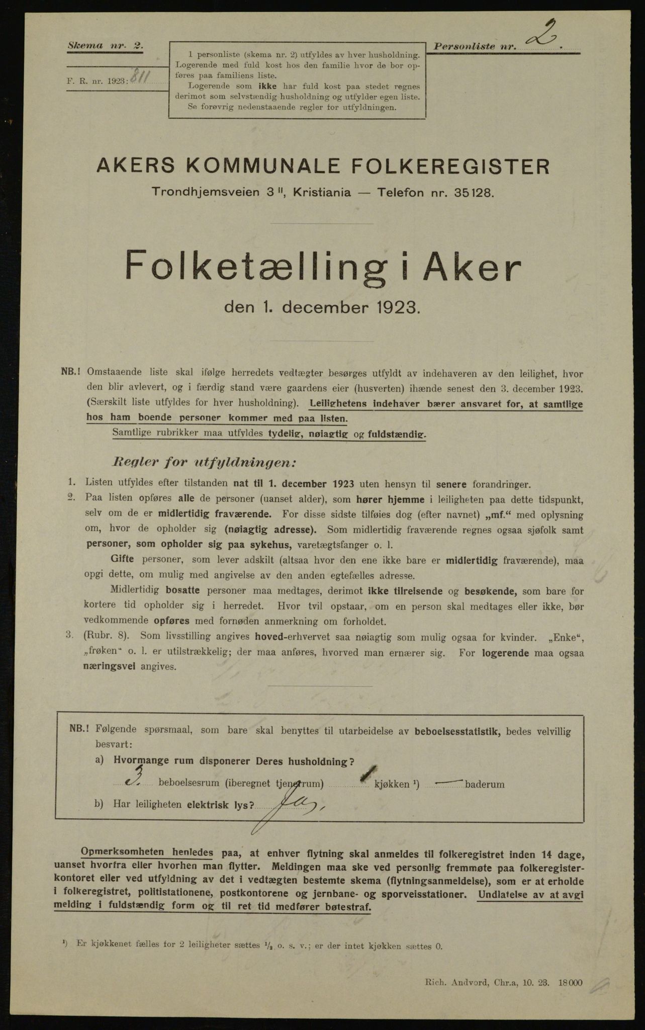 , Kommunal folketelling 1.12.1923 for Aker, 1923, s. 41647