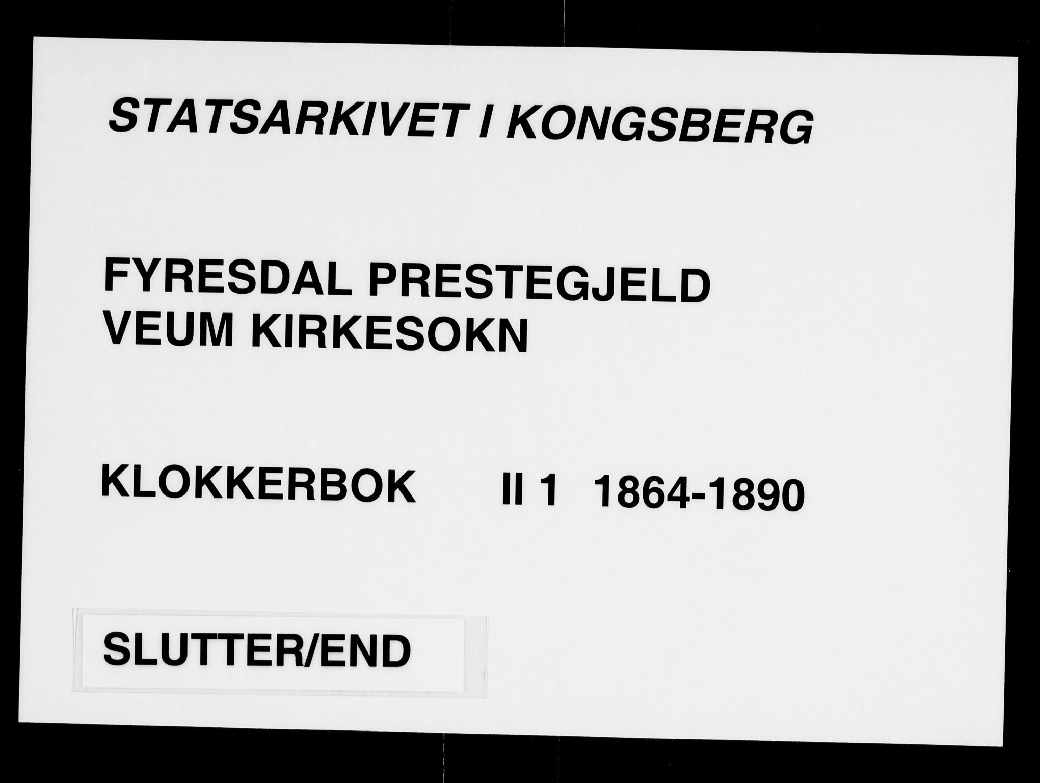 Fyresdal kirkebøker, SAKO/A-263/G/Gb/L0001: Klokkerbok nr. II 1, 1864-1890