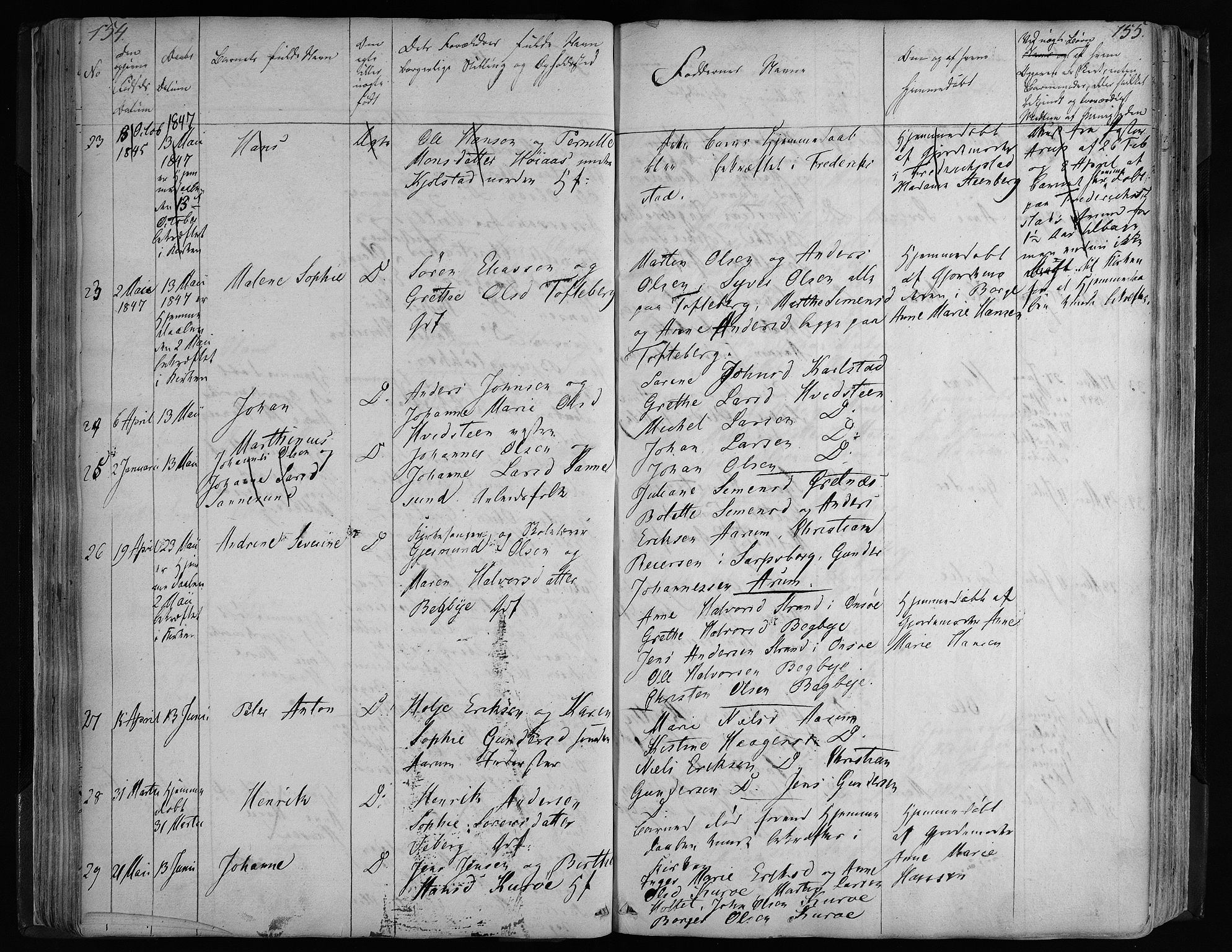 Borge prestekontor Kirkebøker, AV/SAO-A-10903/F/Fa/L0004: Ministerialbok nr. I 4, 1836-1848, s. 154-155