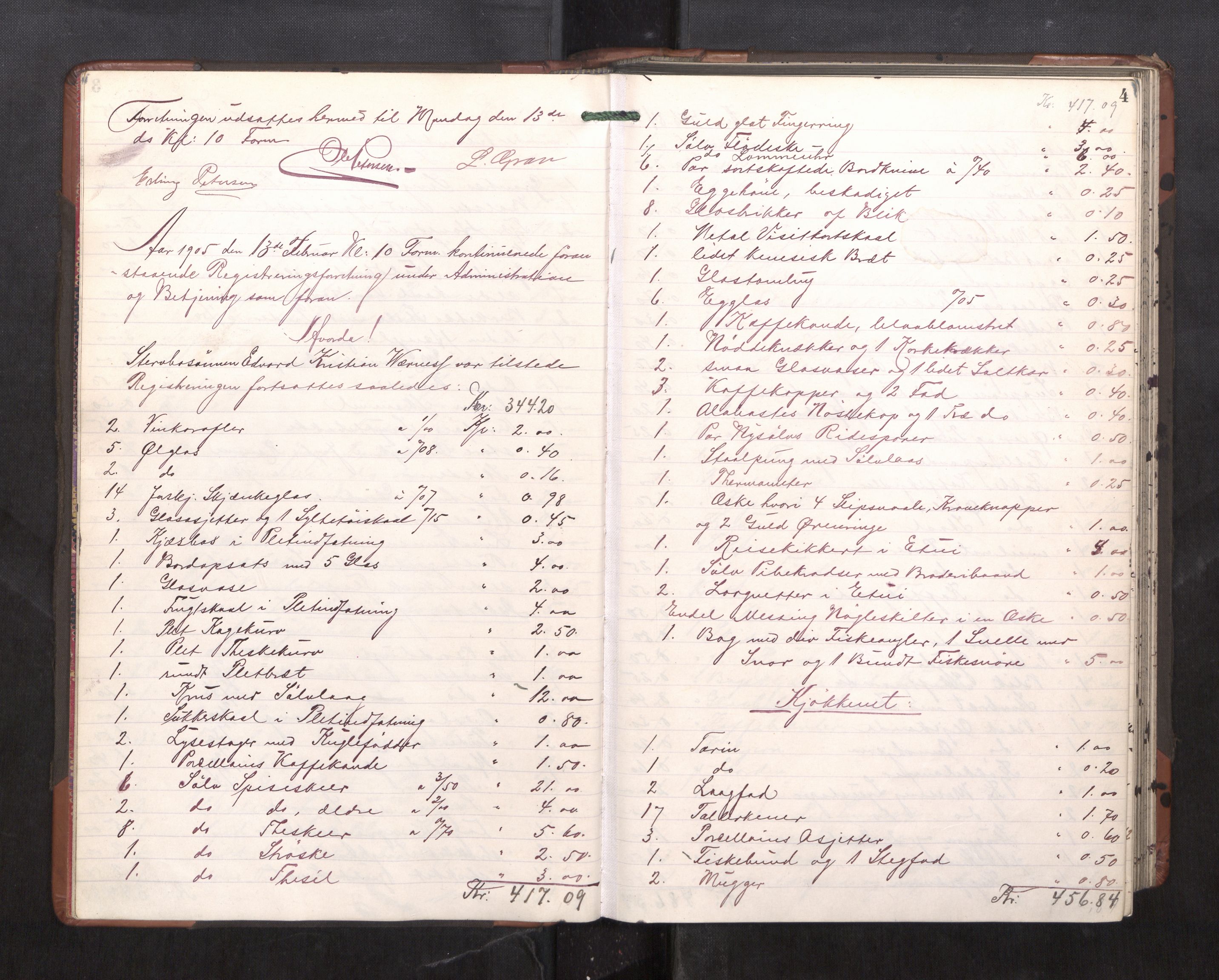 Trondheim byfogd, AV/SAT-A-0003/1/3/3C/L0023: Skifteregistreringsprotokoll - 11/2-15/5. (u/ register), 1905-1907, s. 4
