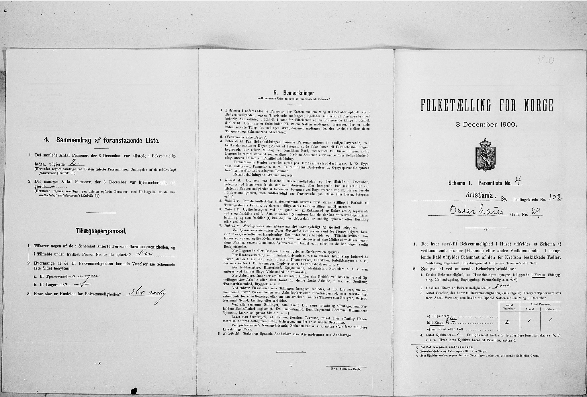 SAO, Folketelling 1900 for 0301 Kristiania kjøpstad, 1900, s. 70084