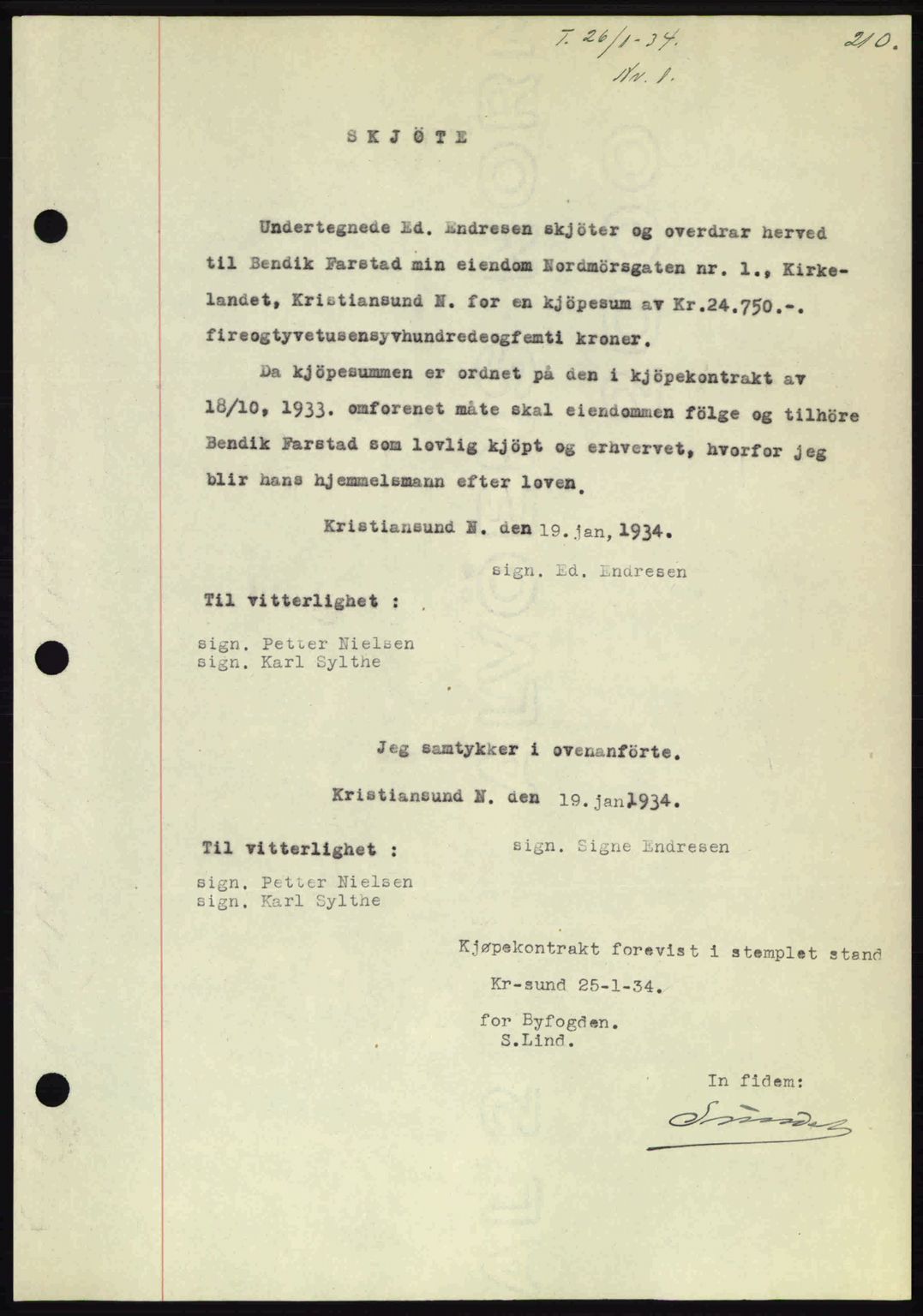 Kristiansund byfogd, SAT/A-4587/A/27: Pantebok nr. 27, 1933-1934, Tingl.dato: 26.01.1934