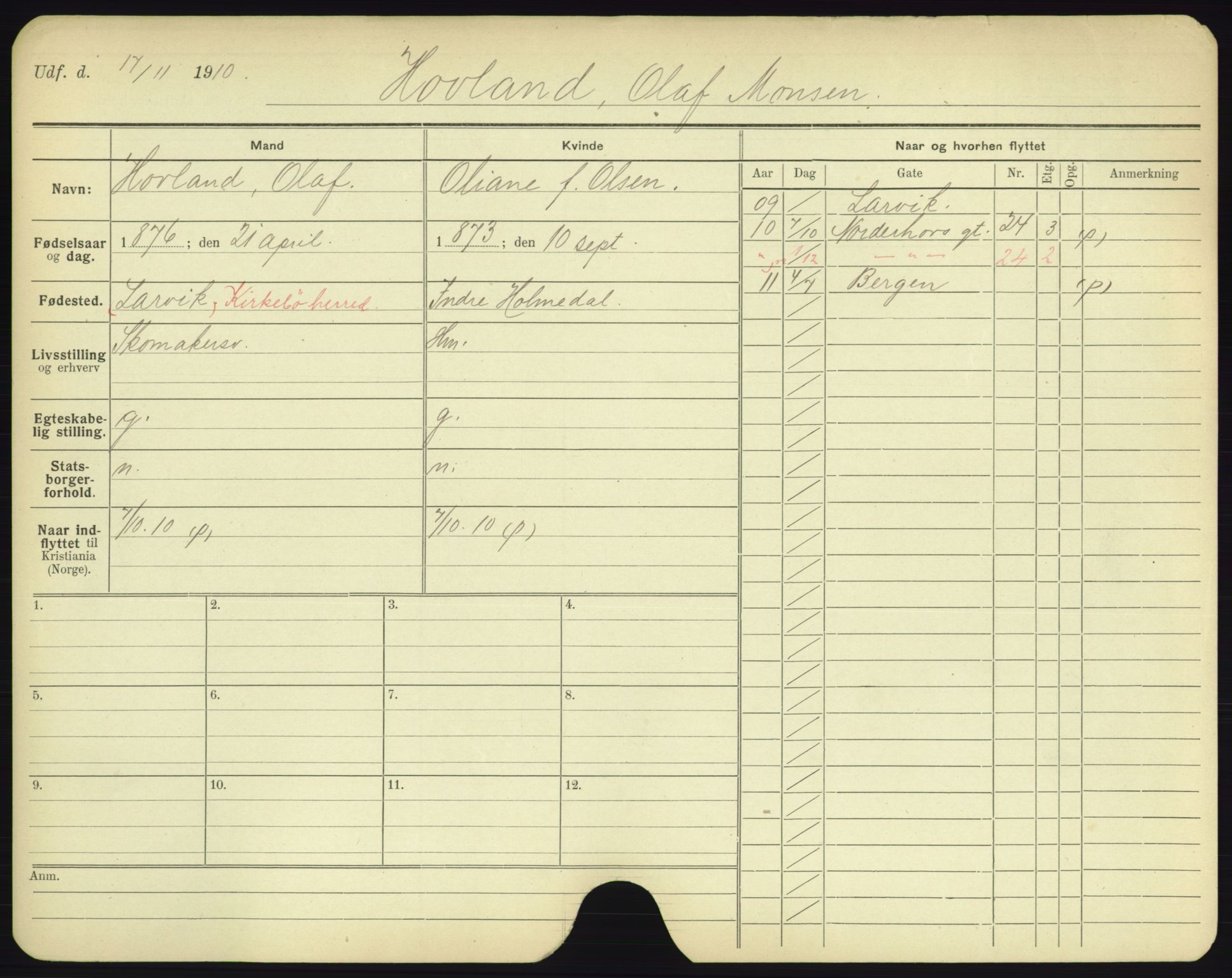 Oslo folkeregister, Registerkort, SAO/A-11715/F/Fa/Fac/L0003: Menn, 1906-1914, s. 976a