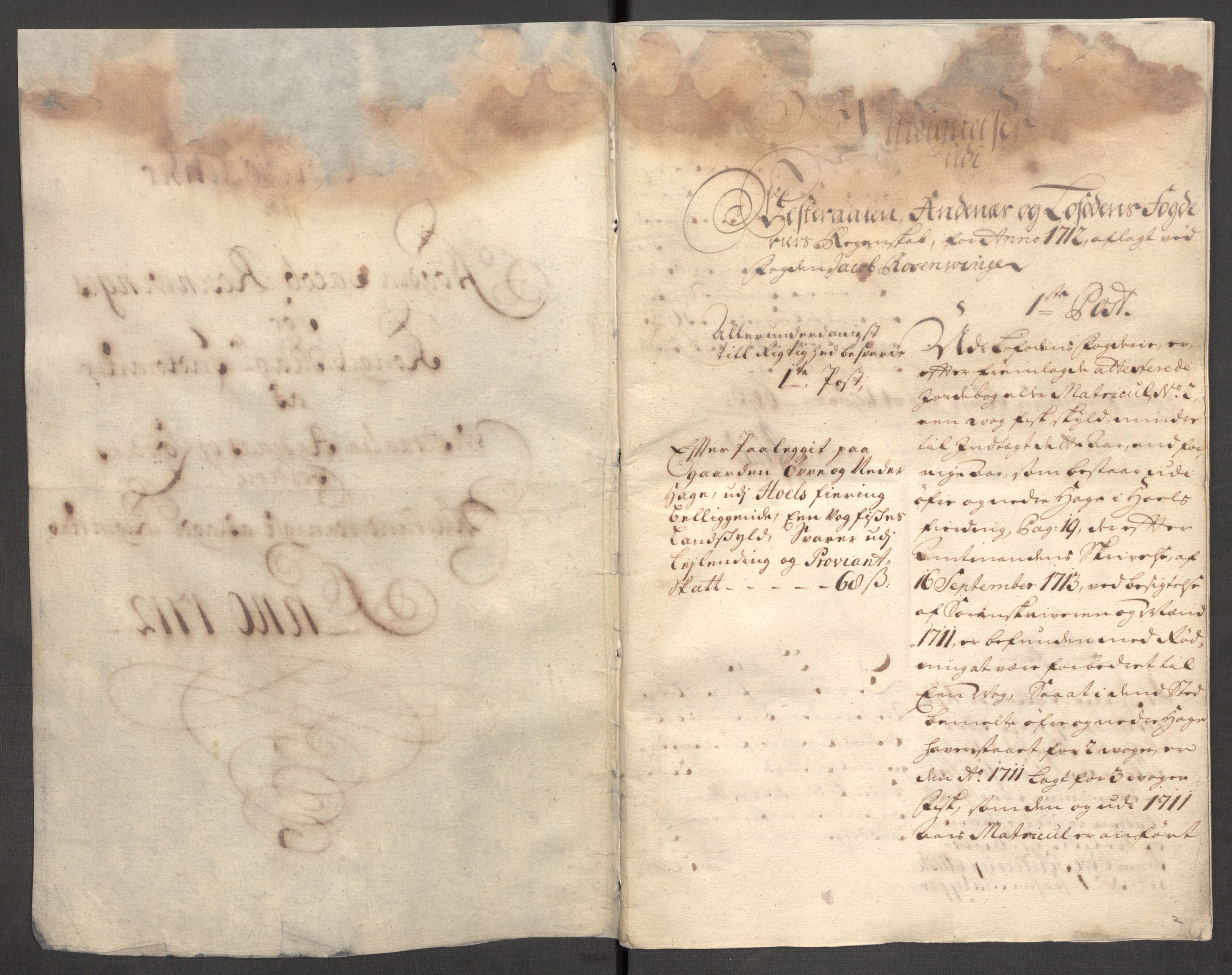 Rentekammeret inntil 1814, Reviderte regnskaper, Fogderegnskap, RA/EA-4092/R67/L4679: Fogderegnskap Vesterålen, Andenes og Lofoten, 1711-1713, s. 43
