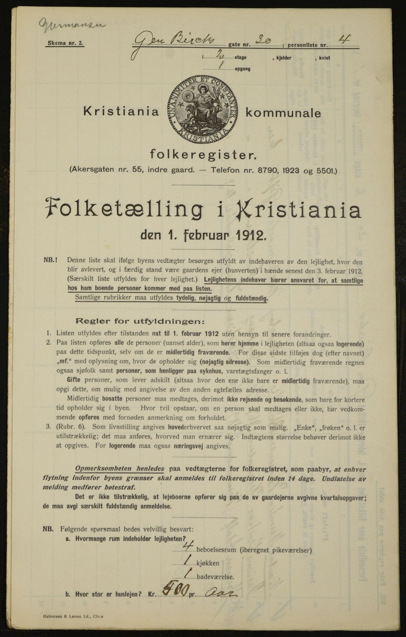 OBA, Kommunal folketelling 1.2.1912 for Kristiania, 1912, s. 28907