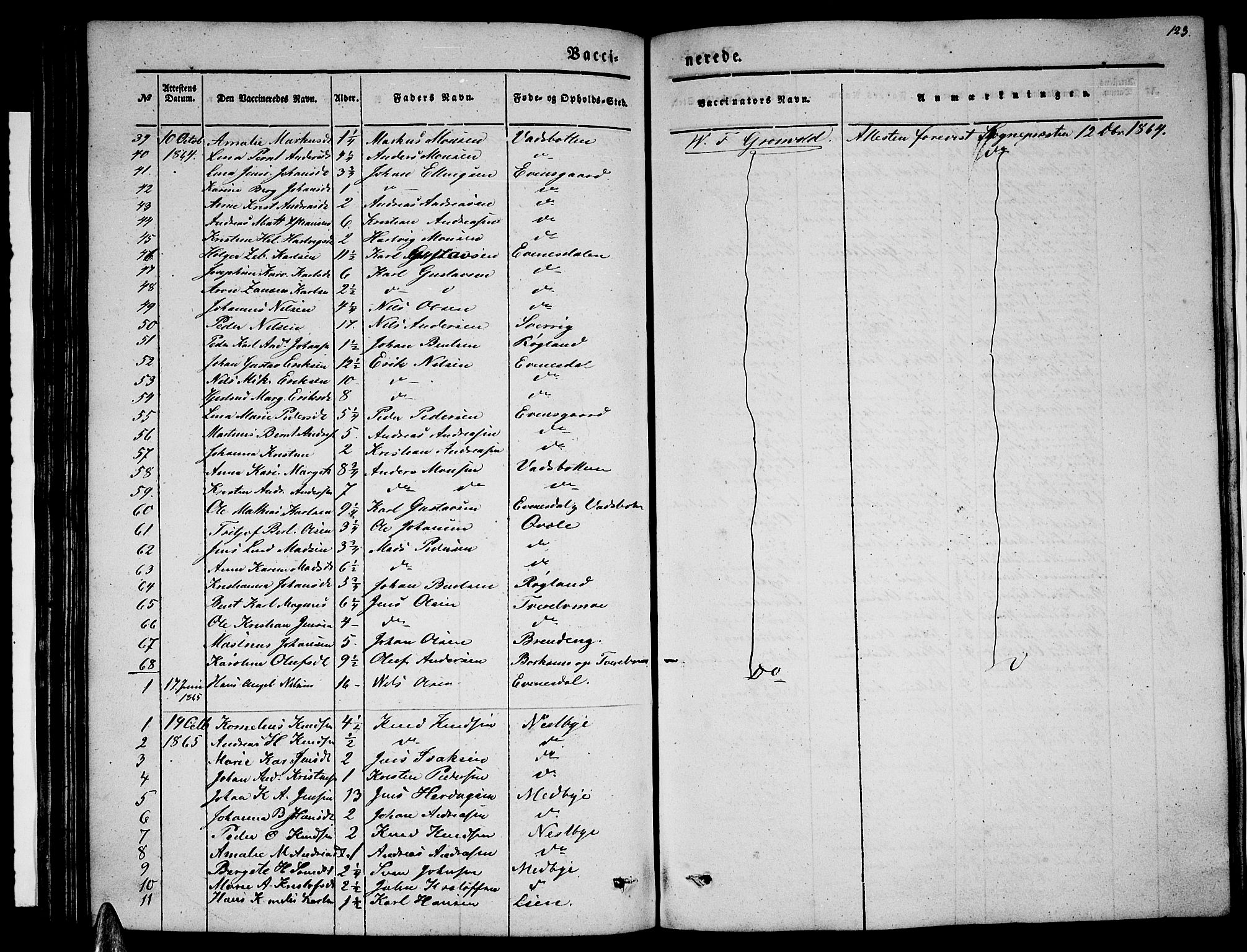 Ministerialprotokoller, klokkerbøker og fødselsregistre - Nordland, SAT/A-1459/847/L0678: Klokkerbok nr. 847C06, 1854-1870, s. 123