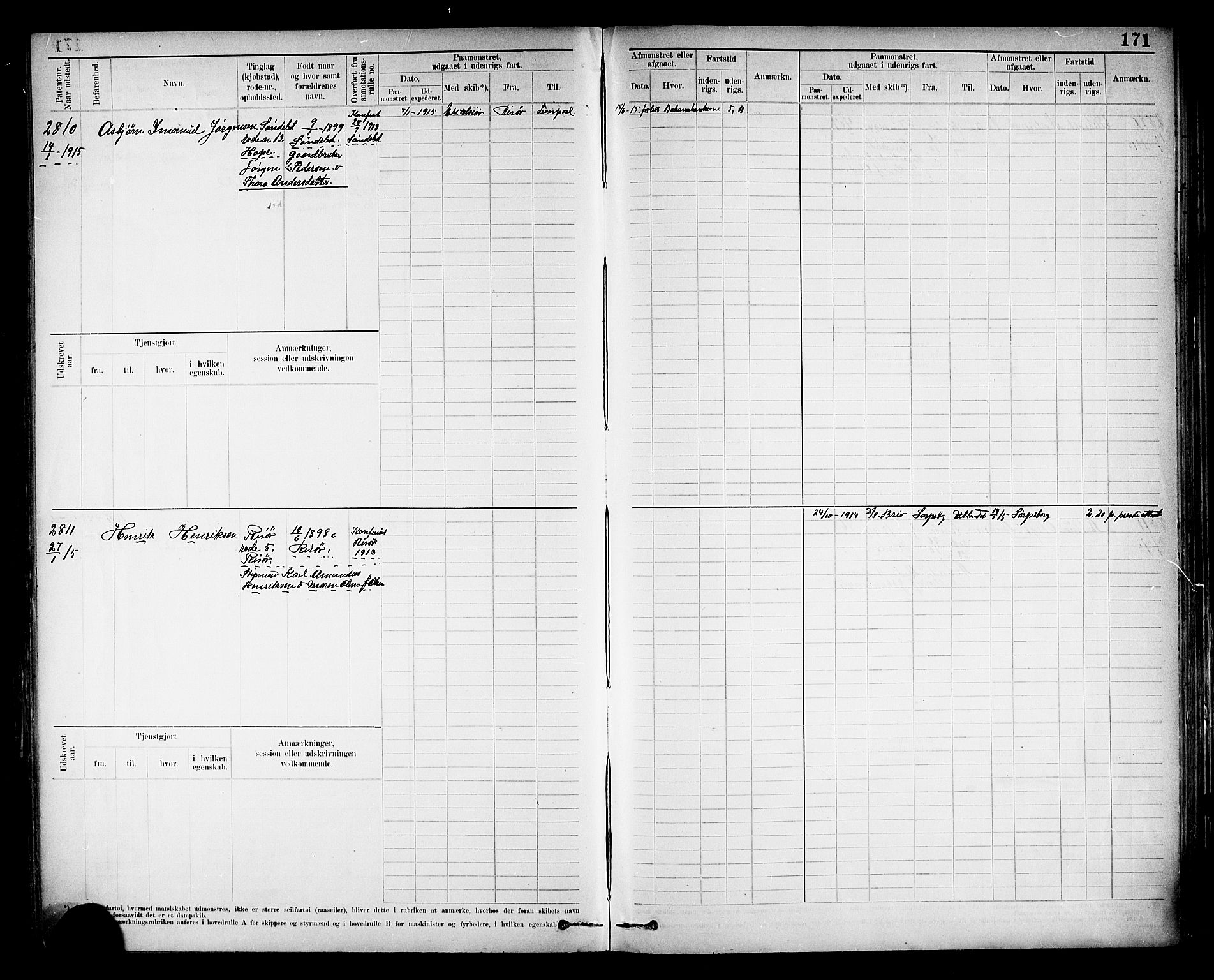 Risør mønstringskrets, AV/SAK-2031-0010/F/Fb/L0013: Hovedrulle nr 2475-3063, T-12, 1904-1928, s. 184