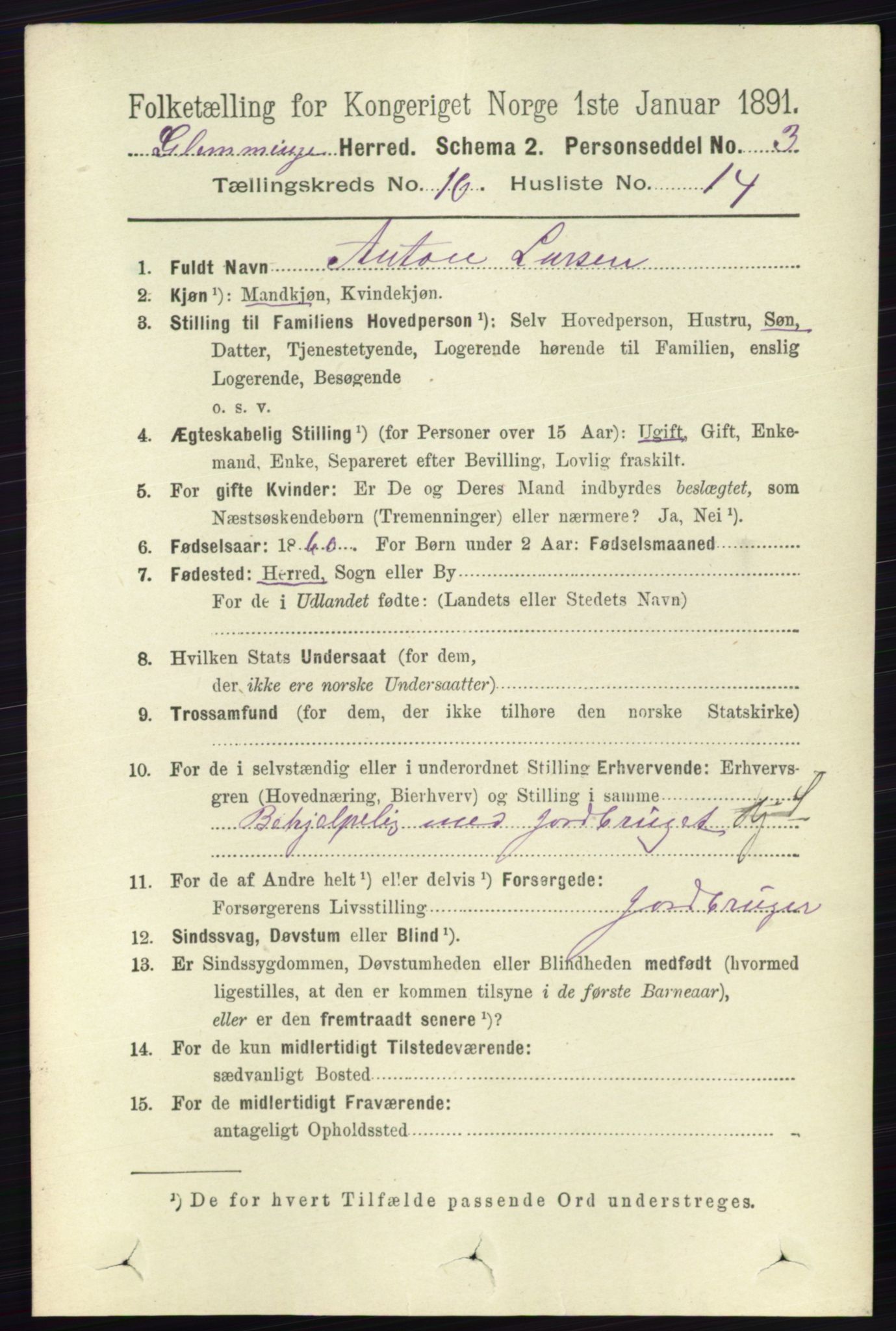 RA, Folketelling 1891 for 0132 Glemmen herred, 1891, s. 10051