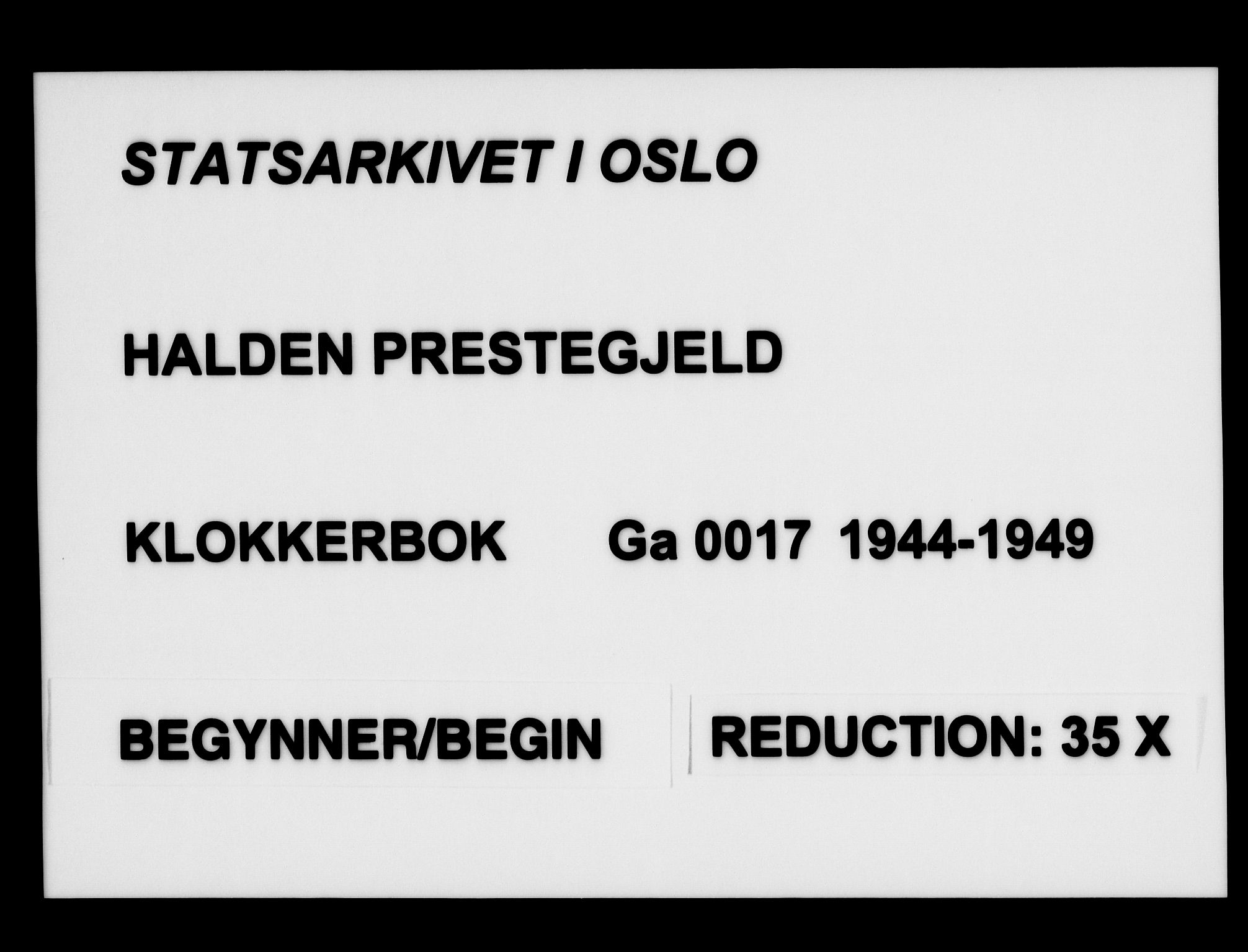 Halden prestekontor Kirkebøker, SAO/A-10909/G/Ga/L0017: Klokkerbok nr. 17, 1944-1949