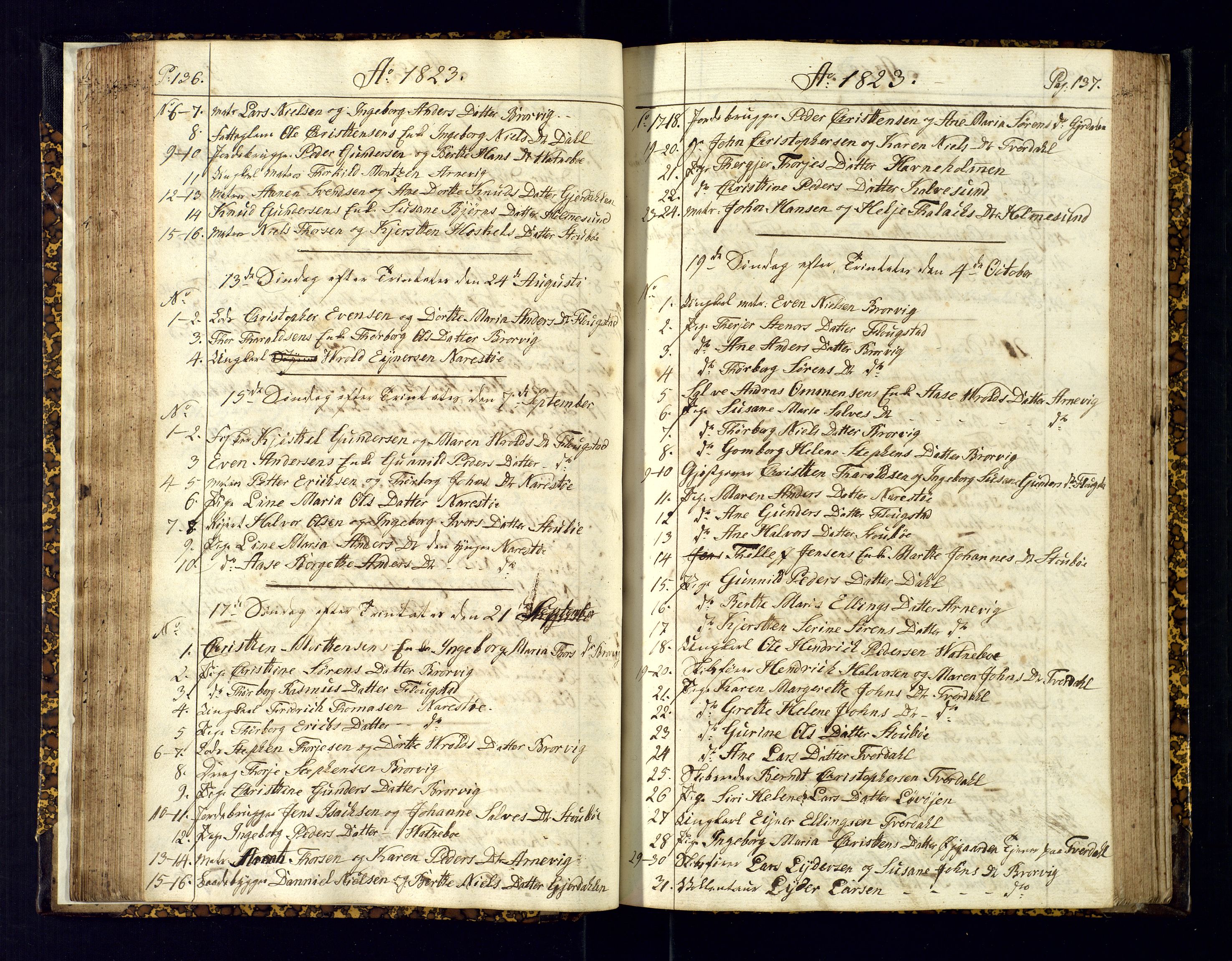 Dypvåg sokneprestkontor, AV/SAK-1111-0007/F/Fc/Fcb/L0001: Kommunikantprotokoll nr. C-1, 1813-1840, s. 136-137