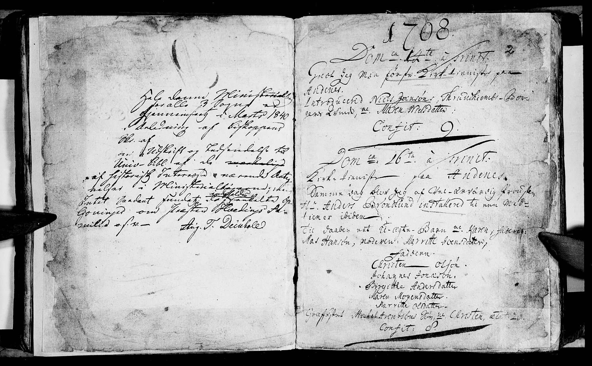 Ministerialprotokoller, klokkerbøker og fødselsregistre - Nordland, AV/SAT-A-1459/897/L1392: Ministerialbok nr. 897A01 /2, 1708-1717, s. 2