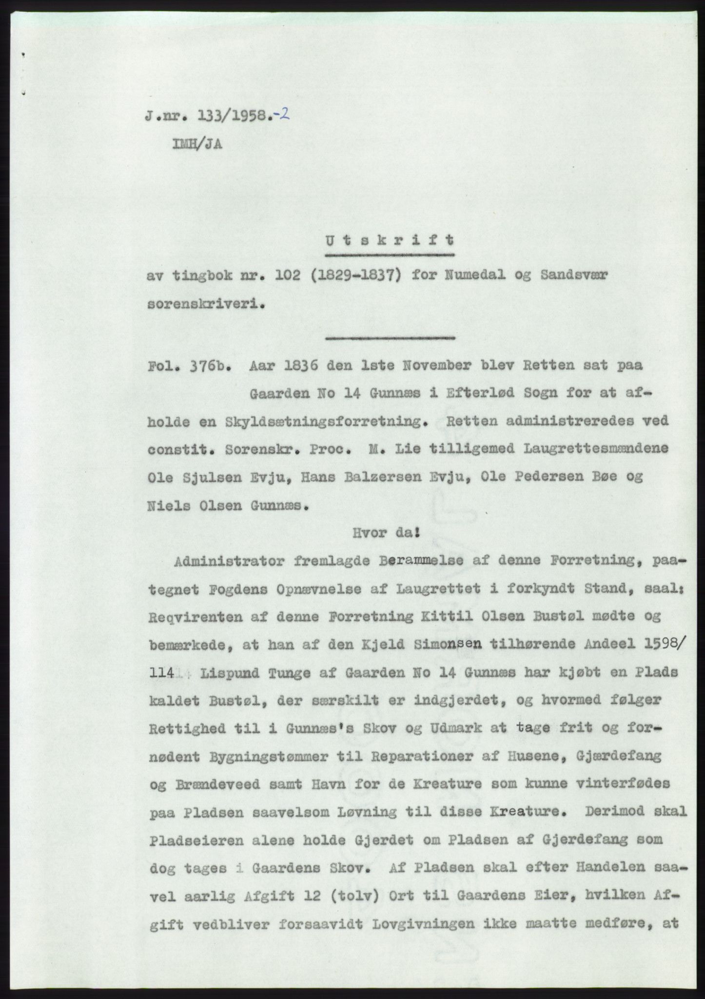 Statsarkivet i Kongsberg, SAKO/A-0001, 1957-1958, s. 374