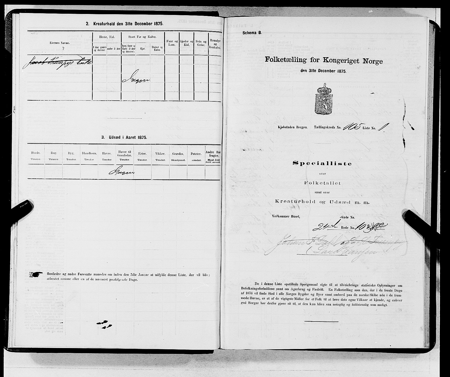 SAB, Folketelling 1875 for 1301 Bergen kjøpstad, 1875, s. 5700