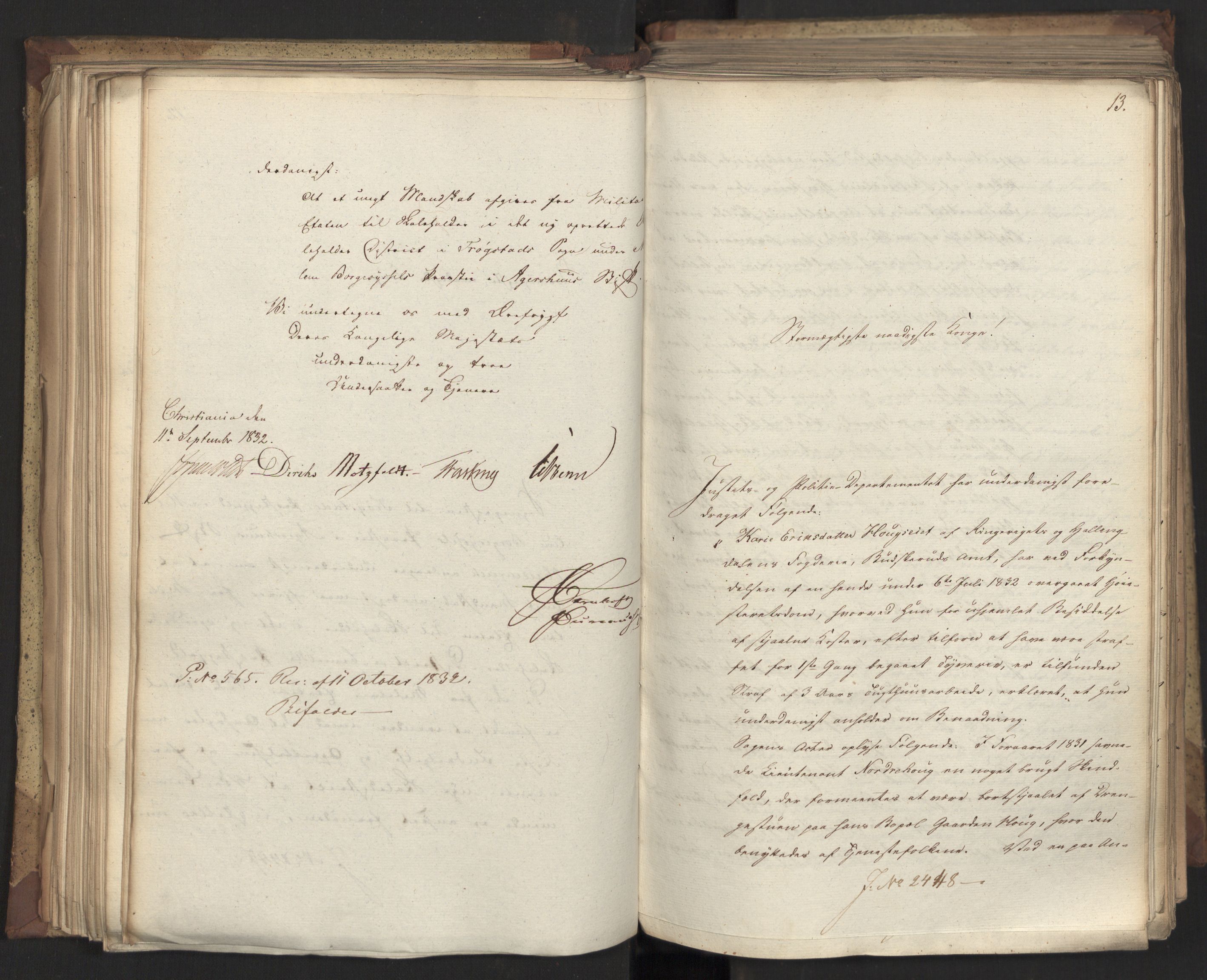 Statsrådsavdelingen i Stockholm, AV/RA-S-1003/D/Da/L0079: Regjeringsinnstillinger nr. 2400-2549, 1832, s. 169