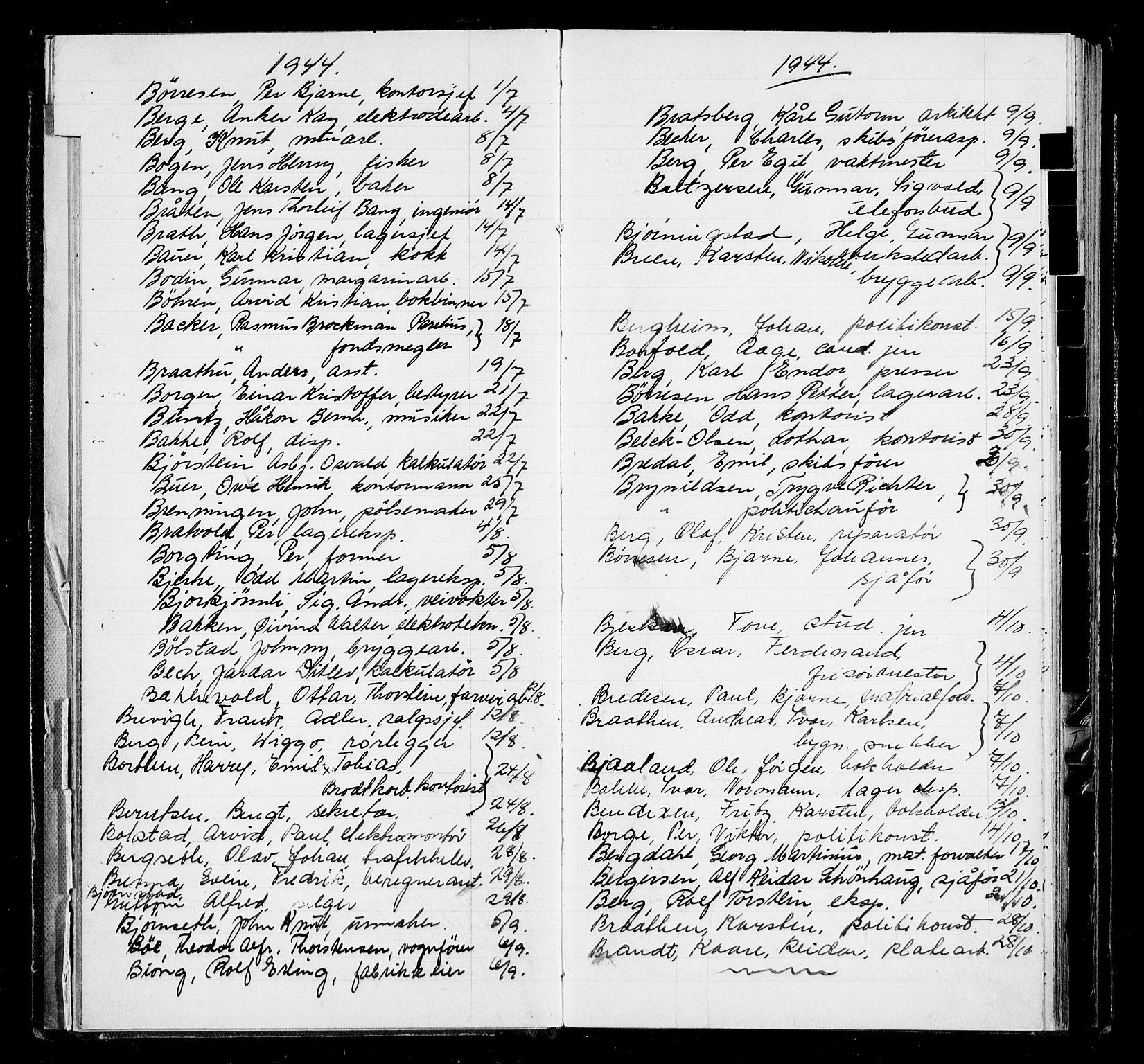 Oslo byfogd avd. I, AV/SAO-A-10220/L/La/L0006: Vigselsregister, 1943-1946, s. 19