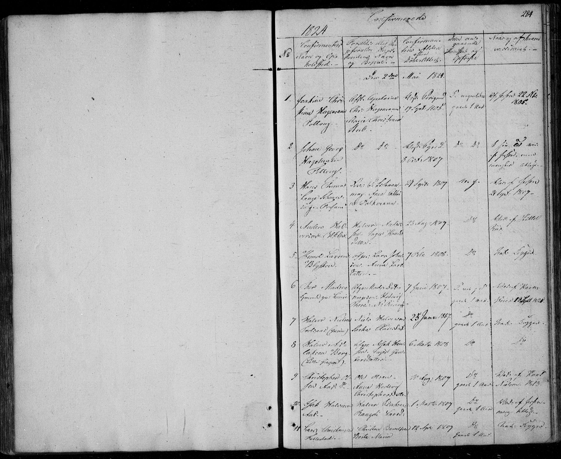 Gjerpen kirkebøker, SAKO/A-265/F/Fa/L0005: Ministerialbok nr. I 5, 1823-1829, s. 284