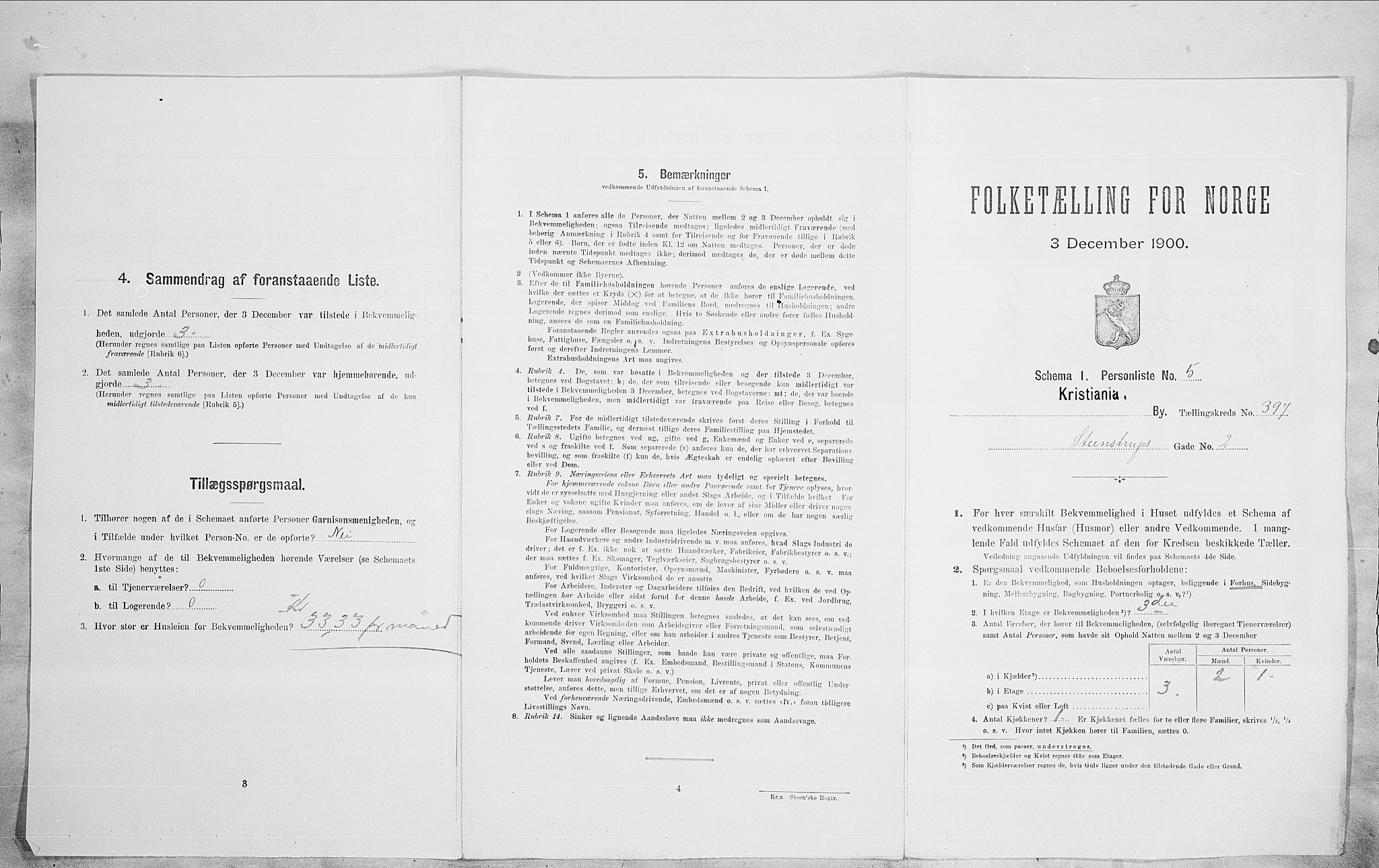 SAO, Folketelling 1900 for 0301 Kristiania kjøpstad, 1900, s. 90275