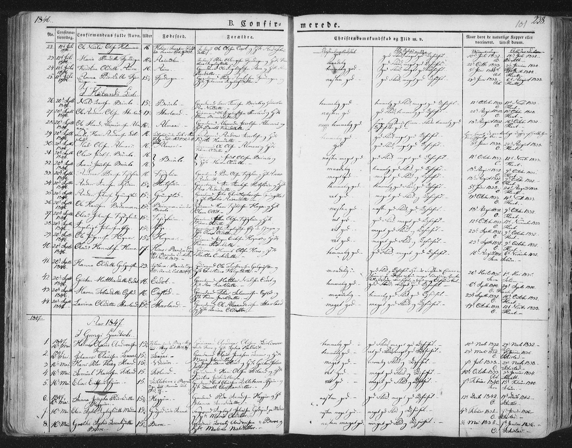 Ministerialprotokoller, klokkerbøker og fødselsregistre - Nord-Trøndelag, AV/SAT-A-1458/758/L0513: Ministerialbok nr. 758A02 /1, 1839-1868, s. 101