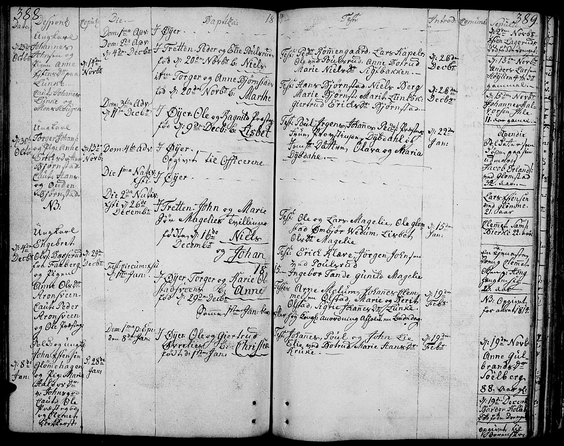 Øyer prestekontor, AV/SAH-PREST-084/H/Ha/Haa/L0003: Ministerialbok nr. 3, 1784-1824, s. 388-389