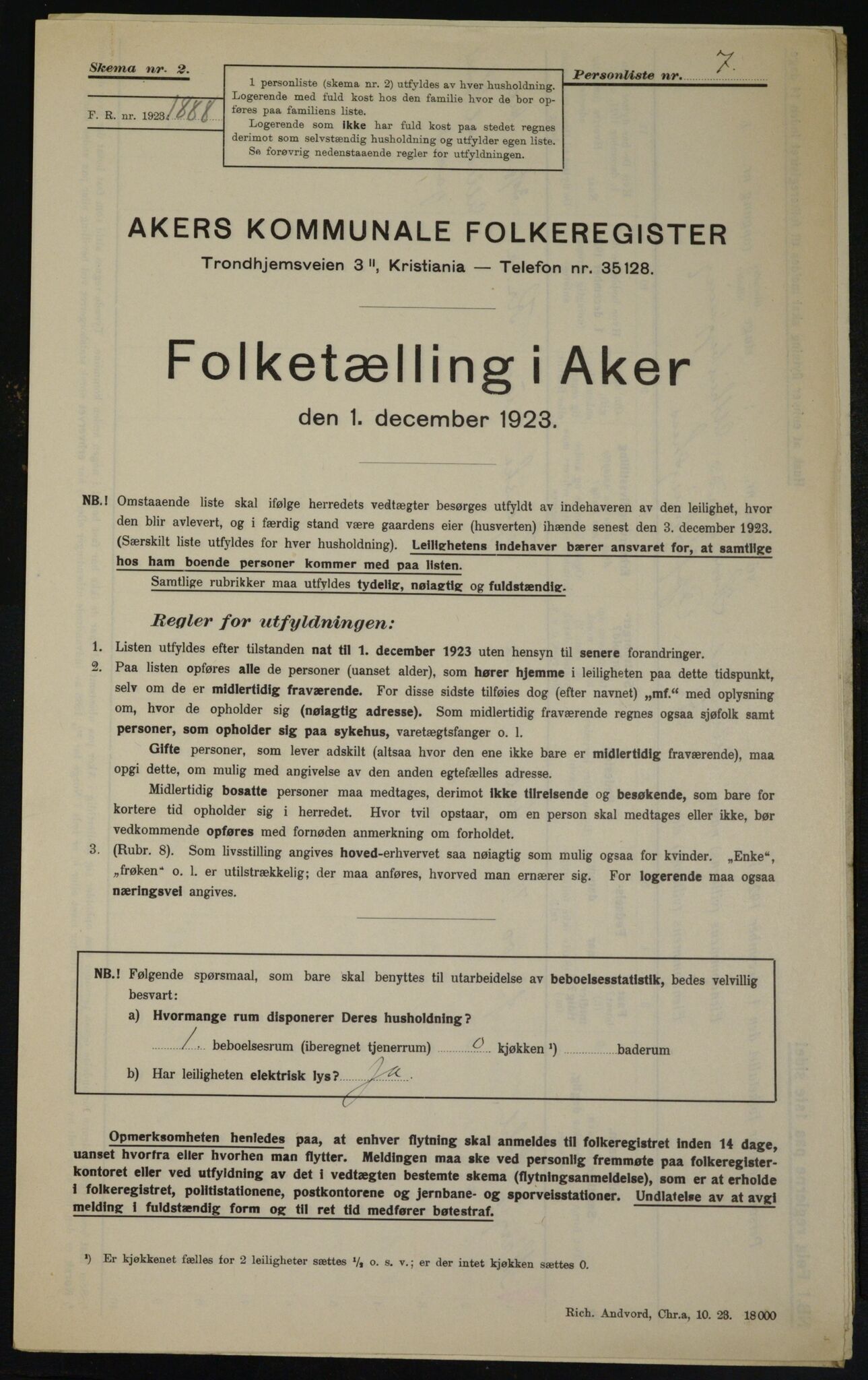 , Kommunal folketelling 1.12.1923 for Aker, 1923, s. 20273