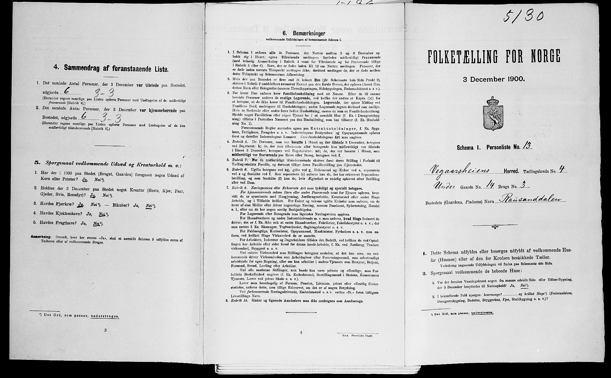 SAK, Folketelling 1900 for 0912 Vegårshei herred, 1900, s. 261