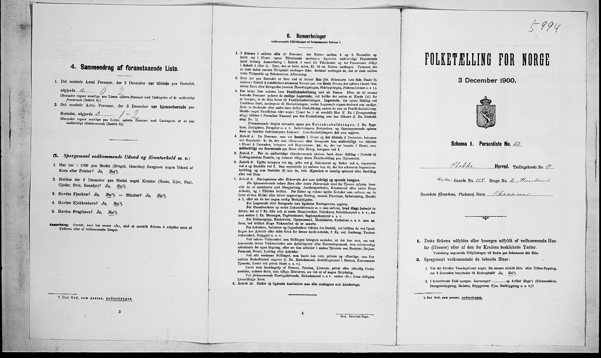 RA, Folketelling 1900 for 0720 Stokke herred, 1900, s. 1640