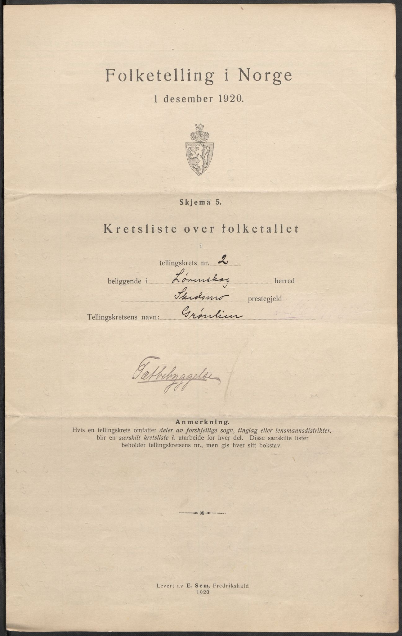 SAO, Folketelling 1920 for 0230 Lørenskog herred, 1920, s. 8
