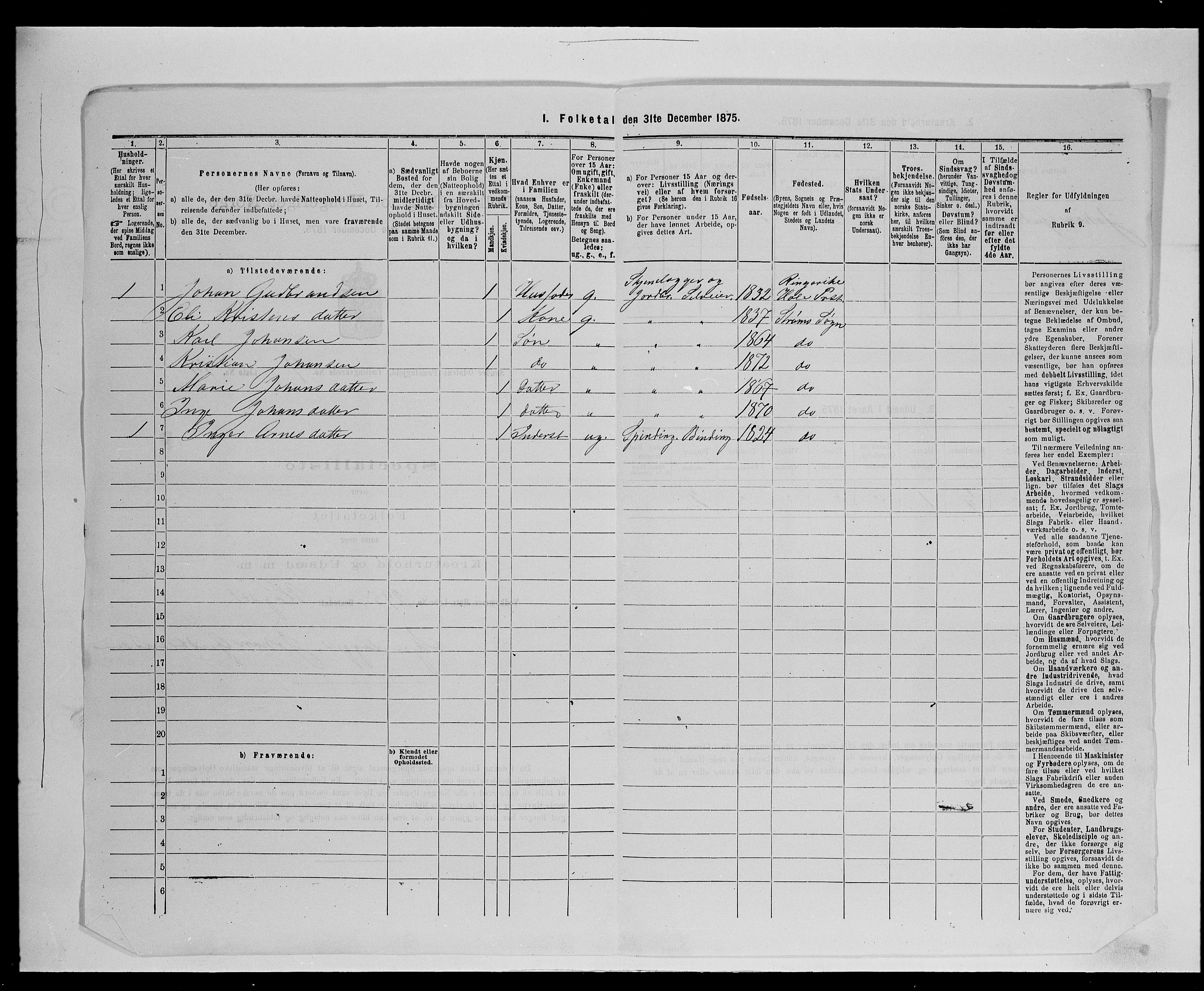 SAH, Folketelling 1875 for 0419P Sør-Odal prestegjeld, 1875, s. 989