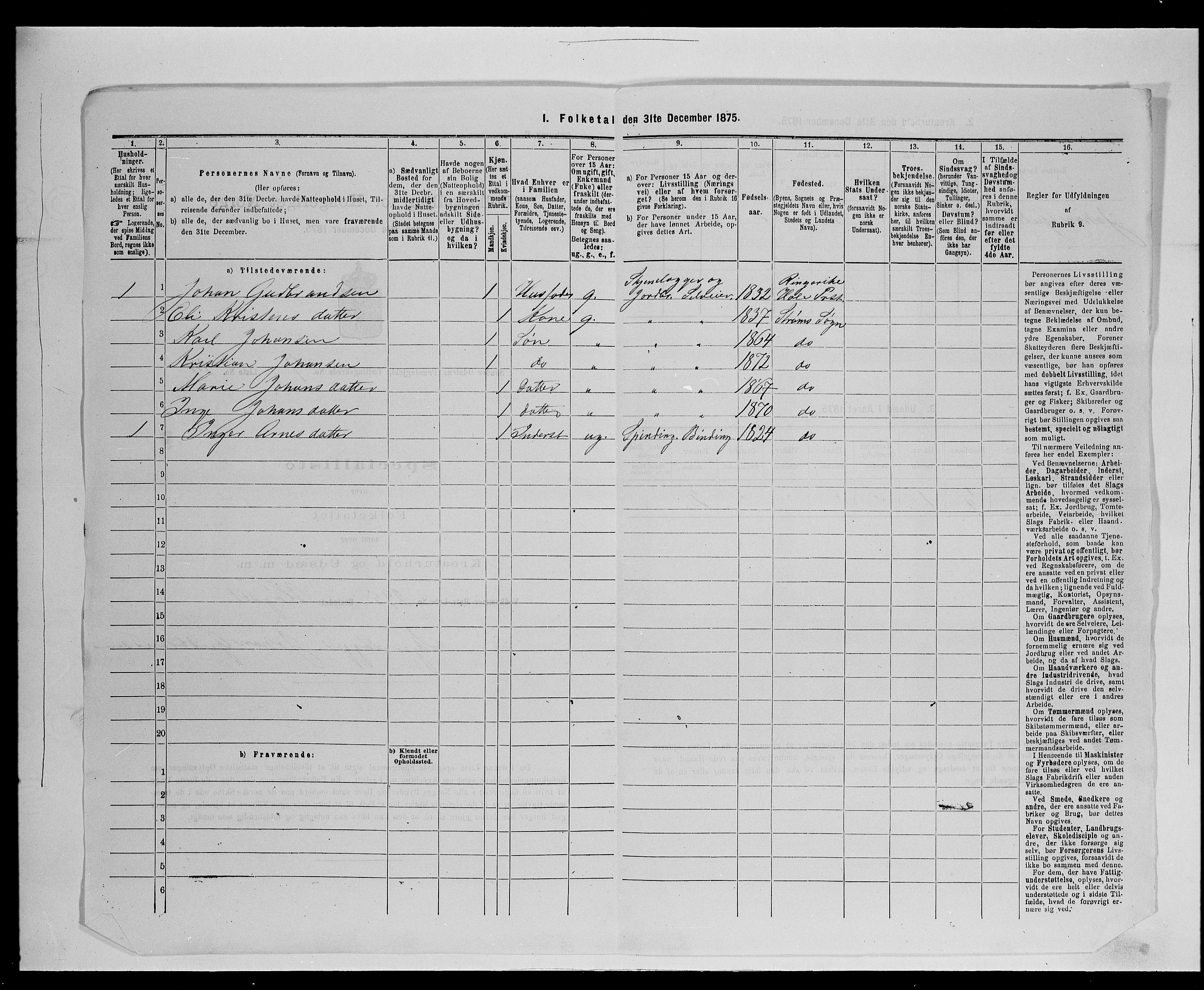 SAH, Folketelling 1875 for 0419P Sør-Odal prestegjeld, 1875, s. 989