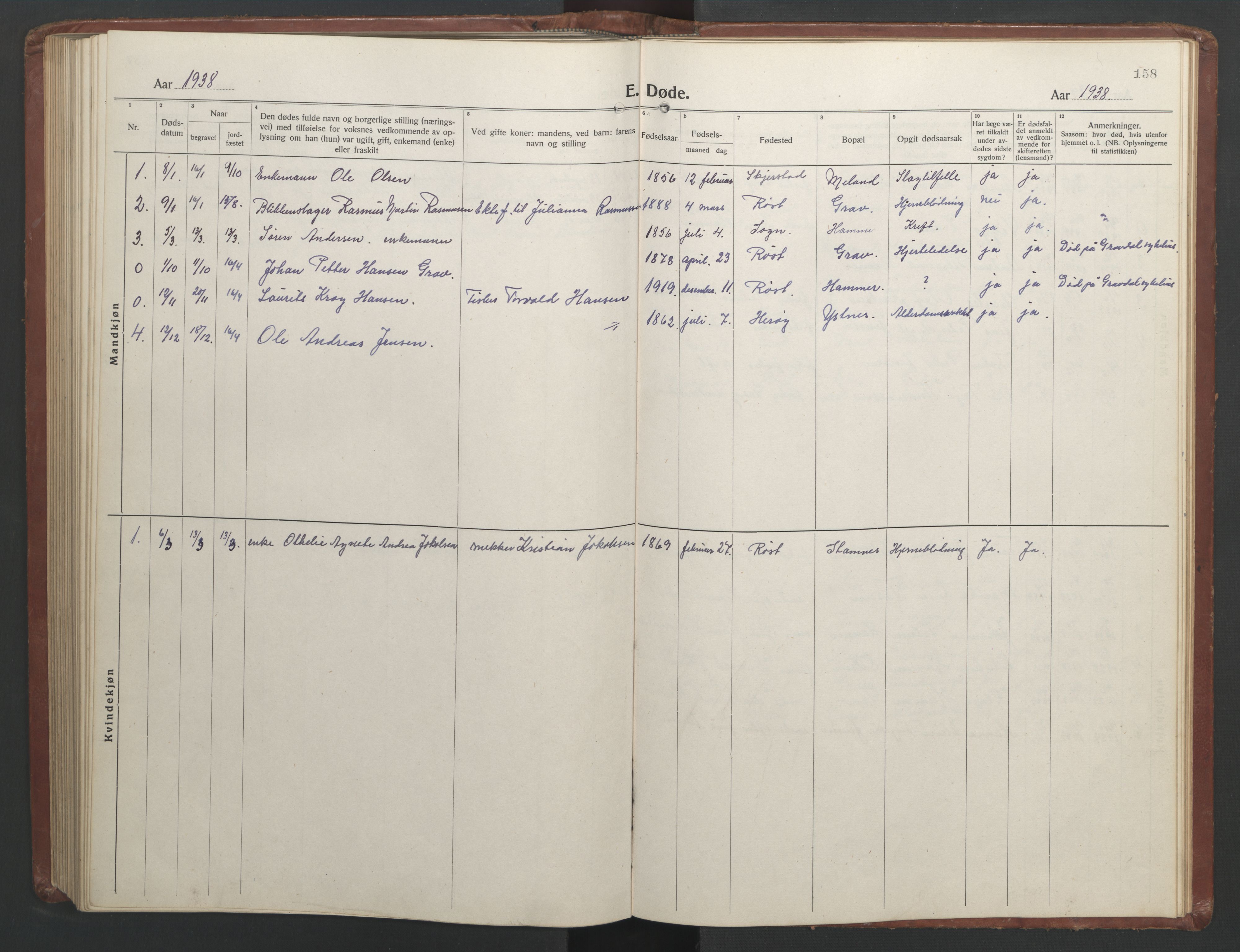 Ministerialprotokoller, klokkerbøker og fødselsregistre - Nordland, SAT/A-1459/808/L0132: Klokkerbok nr. 808C03, 1920-1946, s. 158