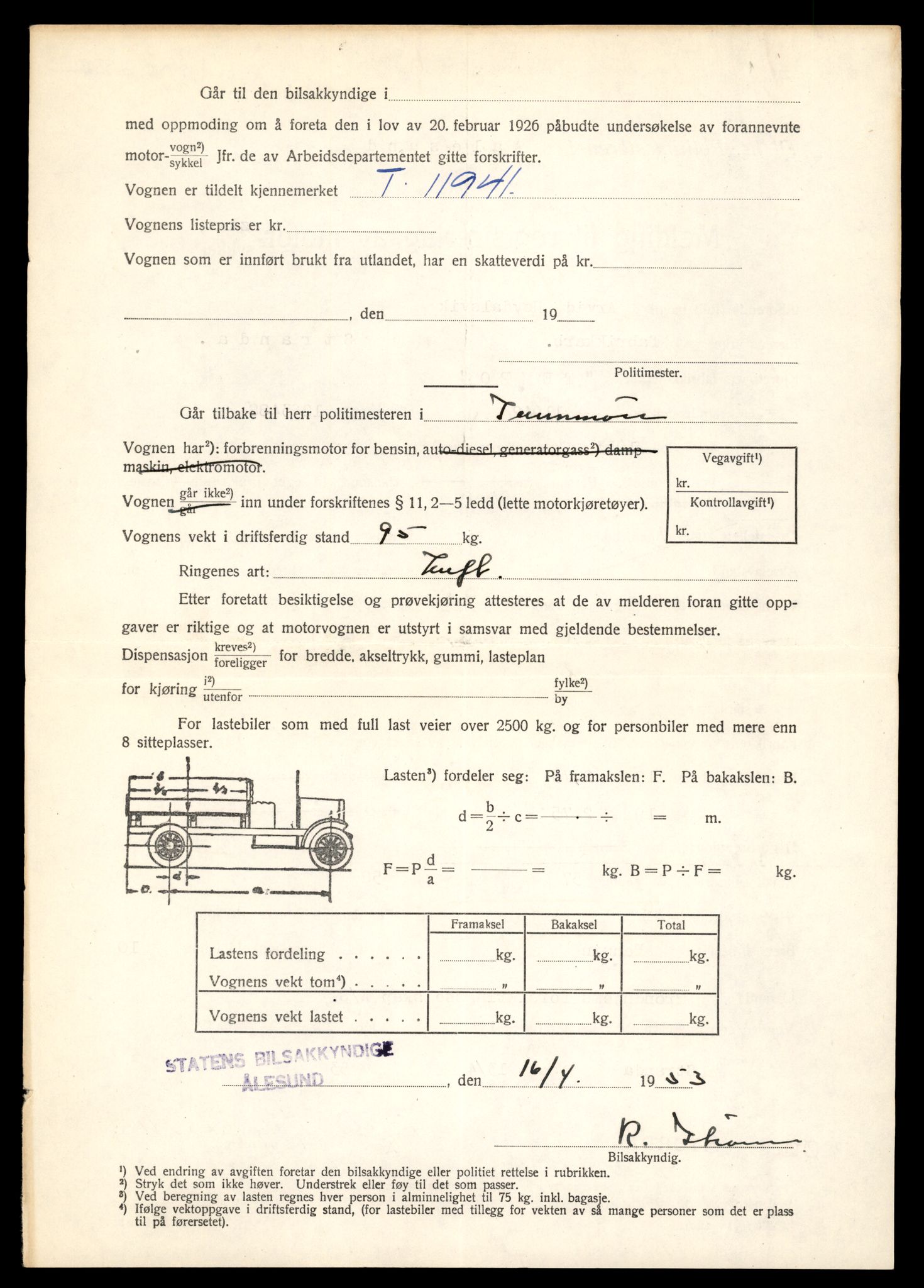 Møre og Romsdal vegkontor - Ålesund trafikkstasjon, AV/SAT-A-4099/F/Fe/L0031: Registreringskort for kjøretøy T 11800 - T 11996, 1927-1998, s. 2436