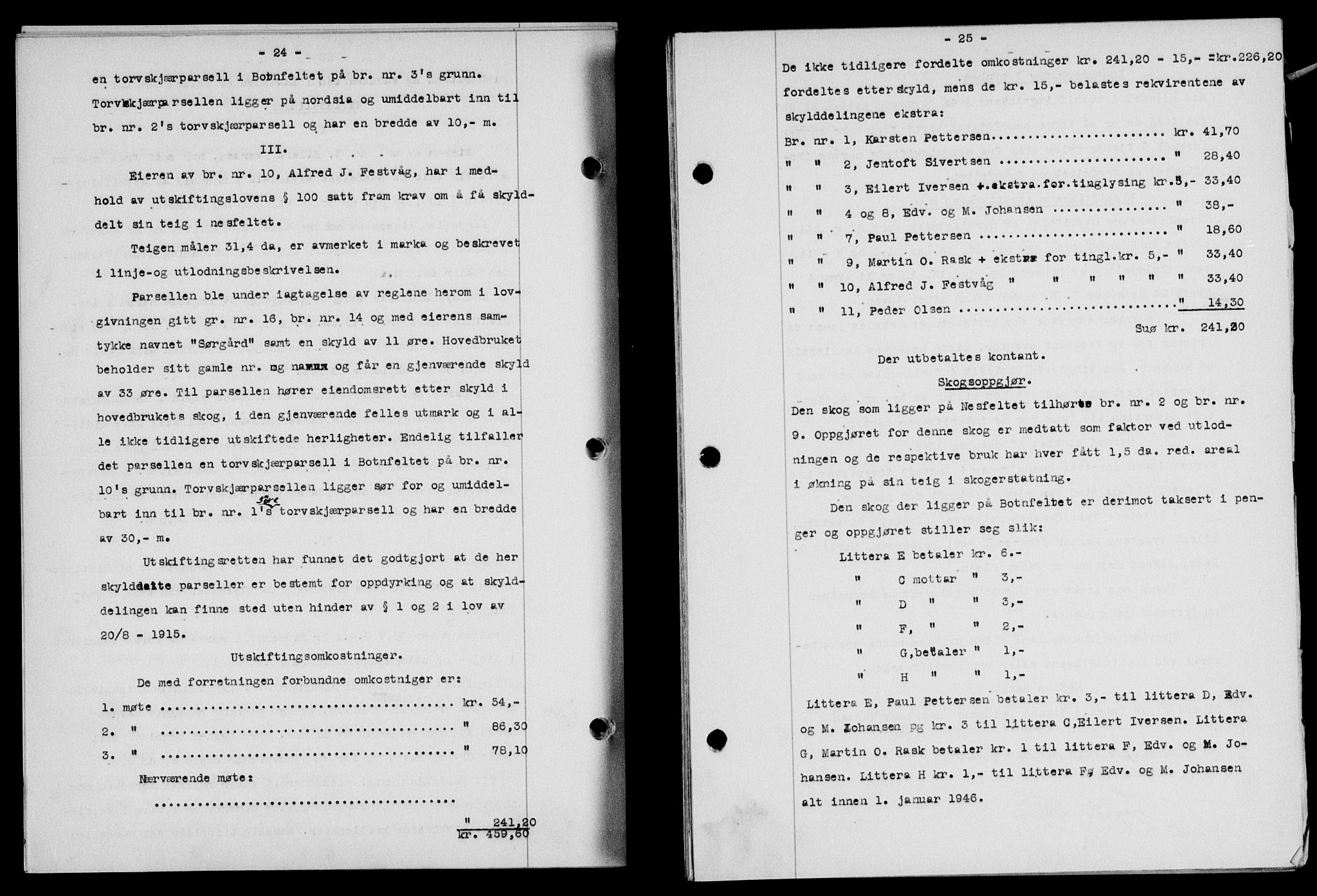 Lofoten sorenskriveri, SAT/A-0017/1/2/2C/L0013a: Pantebok nr. 13a, 1944-1946, Dagboknr: 1020/1945