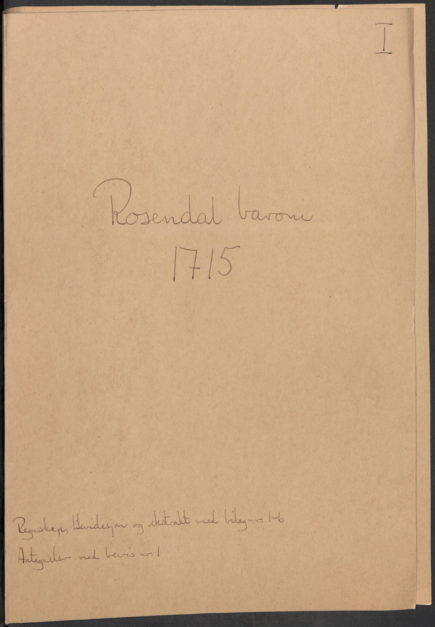 Rentekammeret inntil 1814, Reviderte regnskaper, Fogderegnskap, RA/EA-4092/R49/L3139: Fogderegnskap Rosendal Baroni, 1715-1717, s. 2