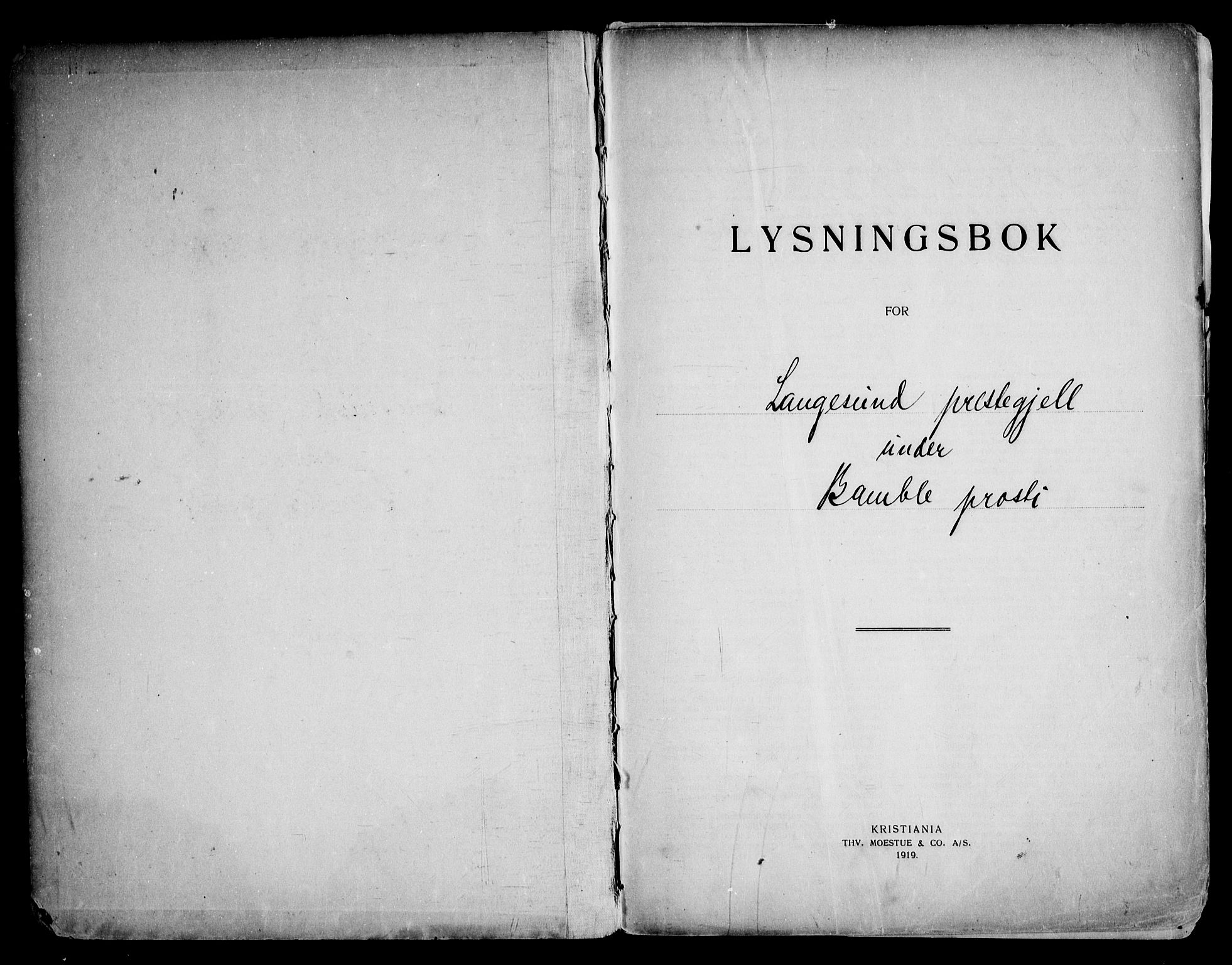 Langesund kirkebøker, SAKO/A-280/H/Ha/L0001: Lysningsprotokoll nr. 1, 1919-1973