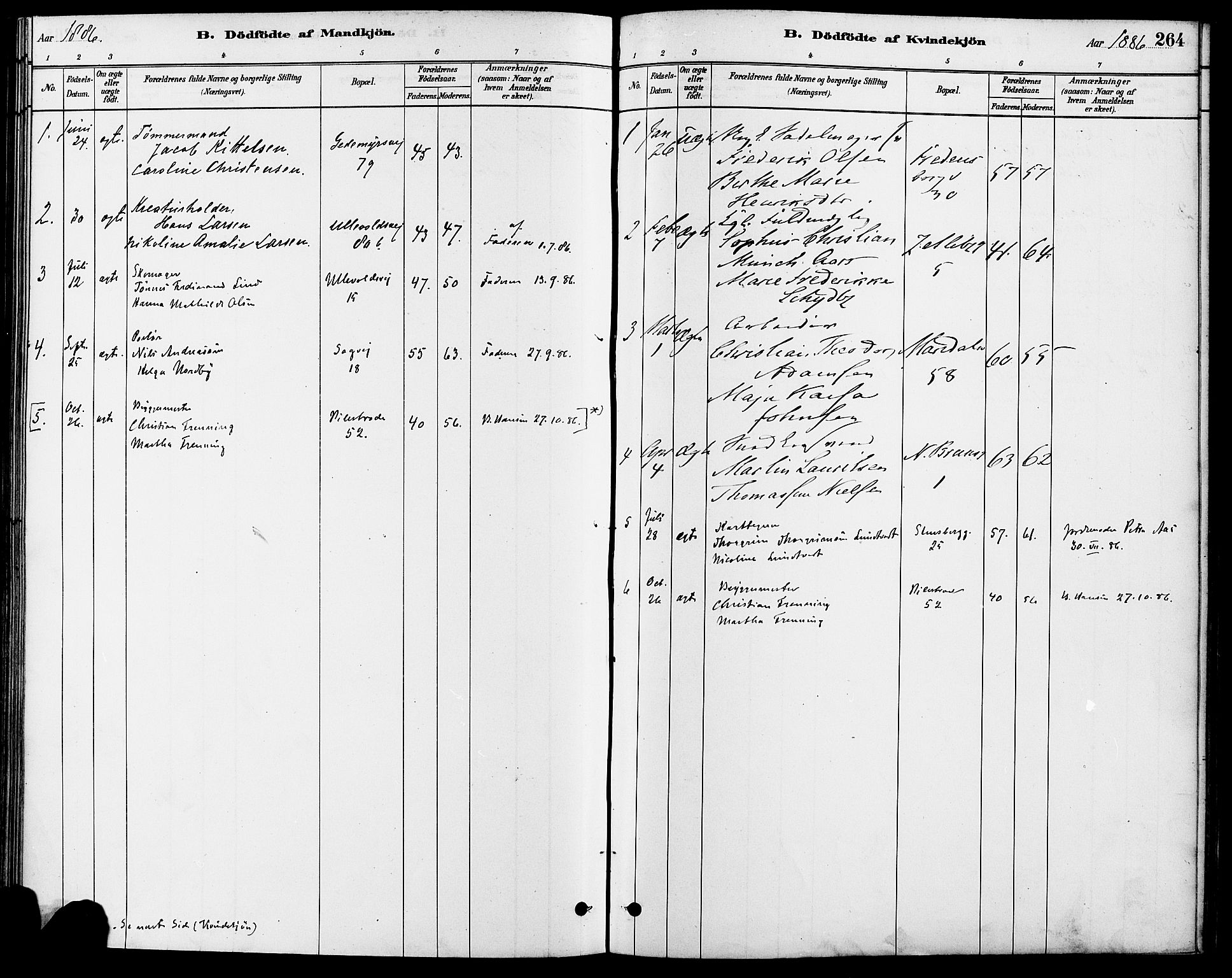 Gamle Aker prestekontor Kirkebøker, SAO/A-10617a/F/L0006: Ministerialbok nr. 6, 1880-1887, s. 264
