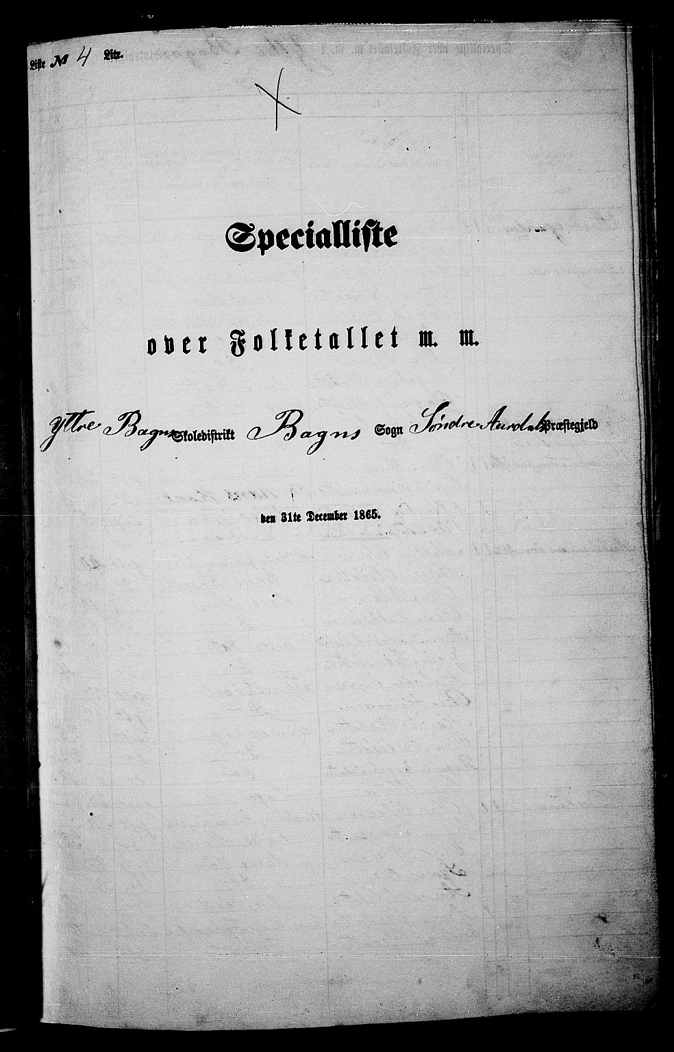 RA, Folketelling 1865 for 0540P Sør-Aurdal prestegjeld, 1865, s. 84