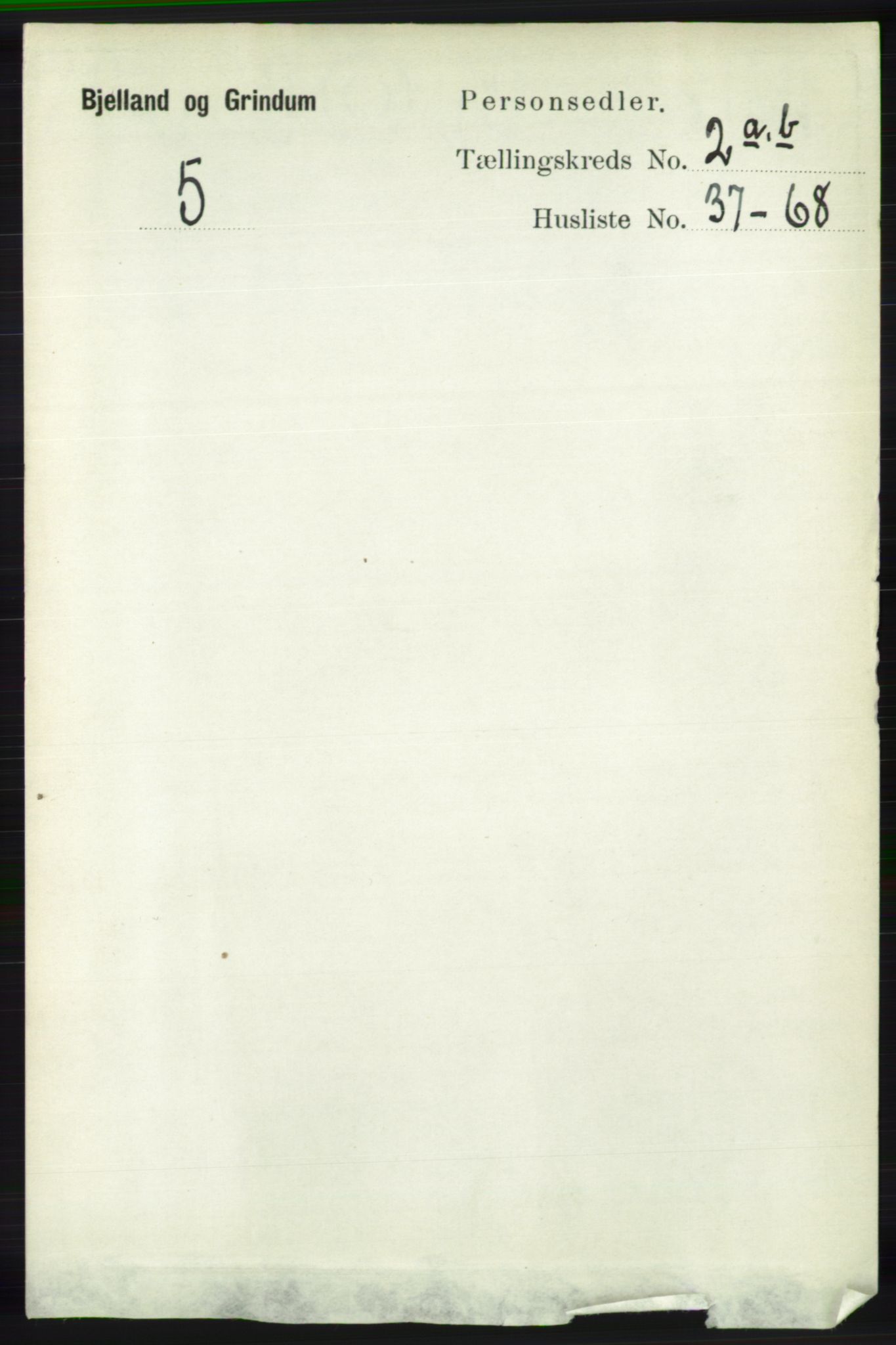 RA, Folketelling 1891 for 1024 Bjelland og Grindheim herred, 1891, s. 527