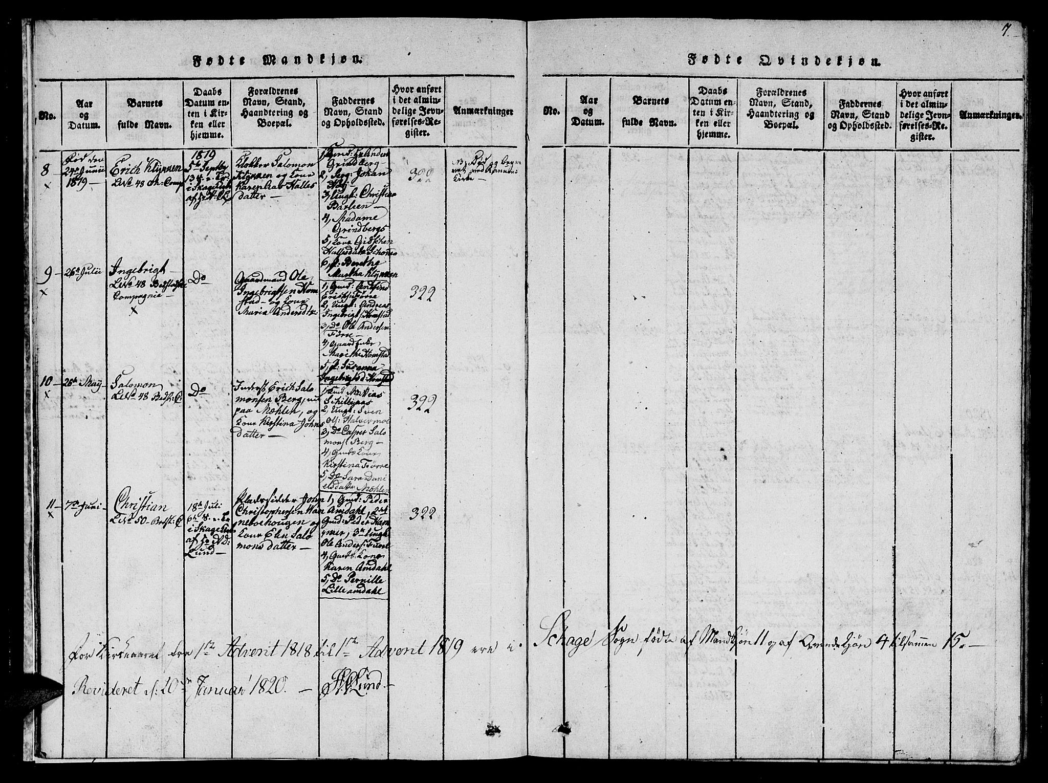 Ministerialprotokoller, klokkerbøker og fødselsregistre - Nord-Trøndelag, SAT/A-1458/766/L0565: Klokkerbok nr. 767C01, 1817-1823, s. 7