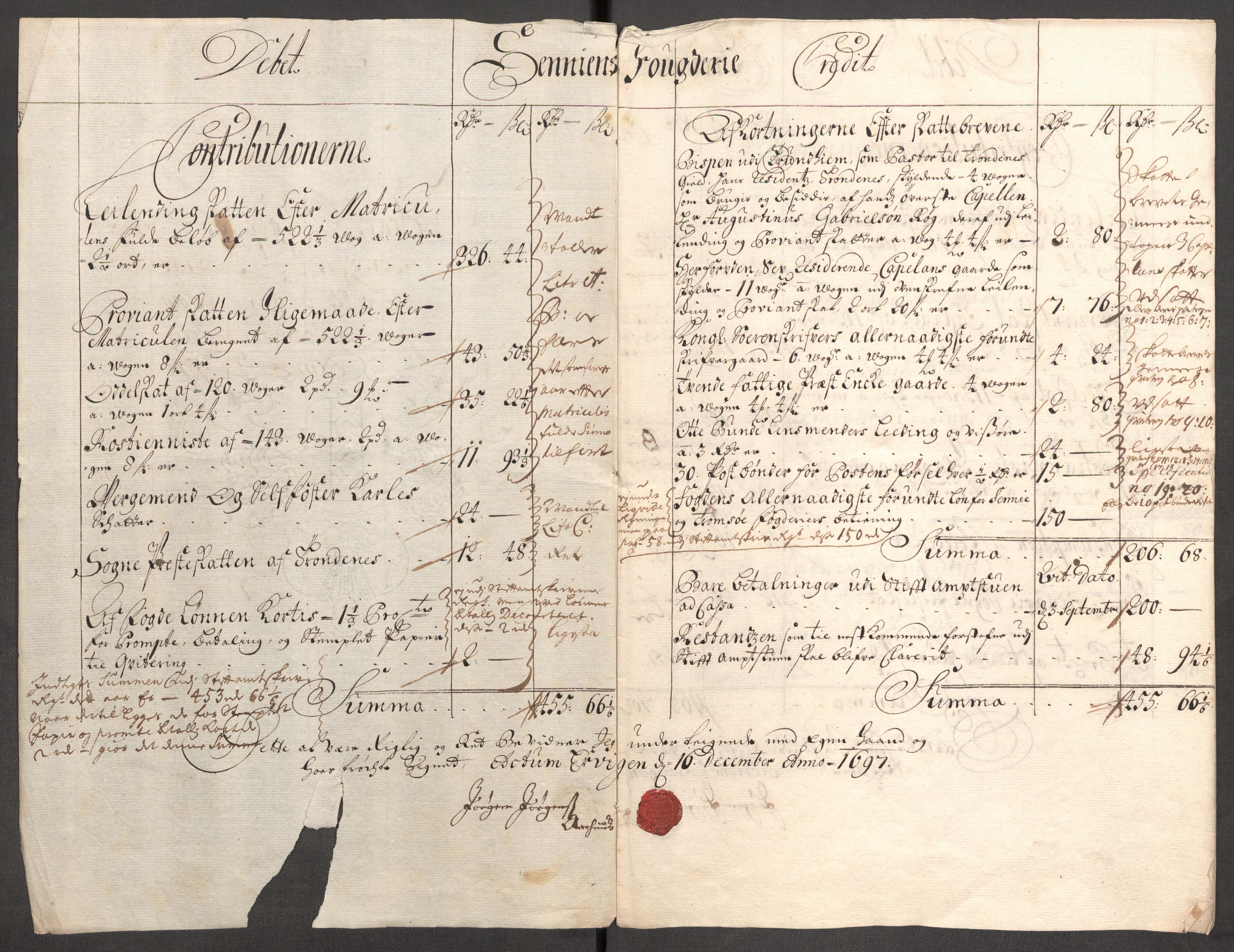 Rentekammeret inntil 1814, Reviderte regnskaper, Fogderegnskap, AV/RA-EA-4092/R68/L4754: Fogderegnskap Senja og Troms, 1697-1699, s. 5