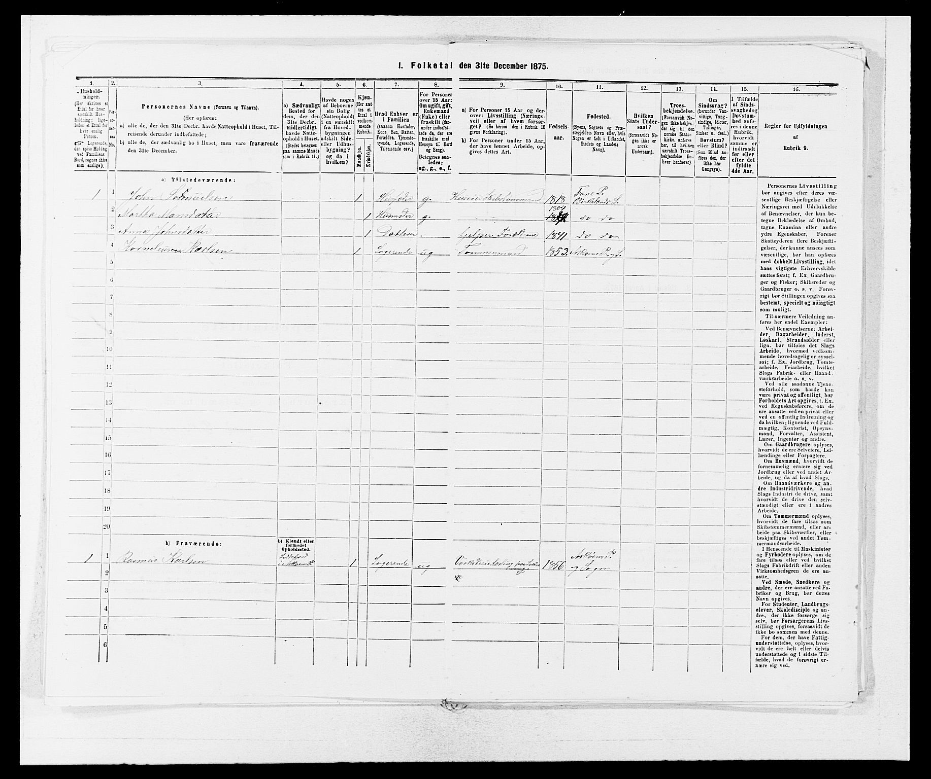 SAB, Folketelling 1875 for 1247P Askøy prestegjeld, 1875, s. 1075