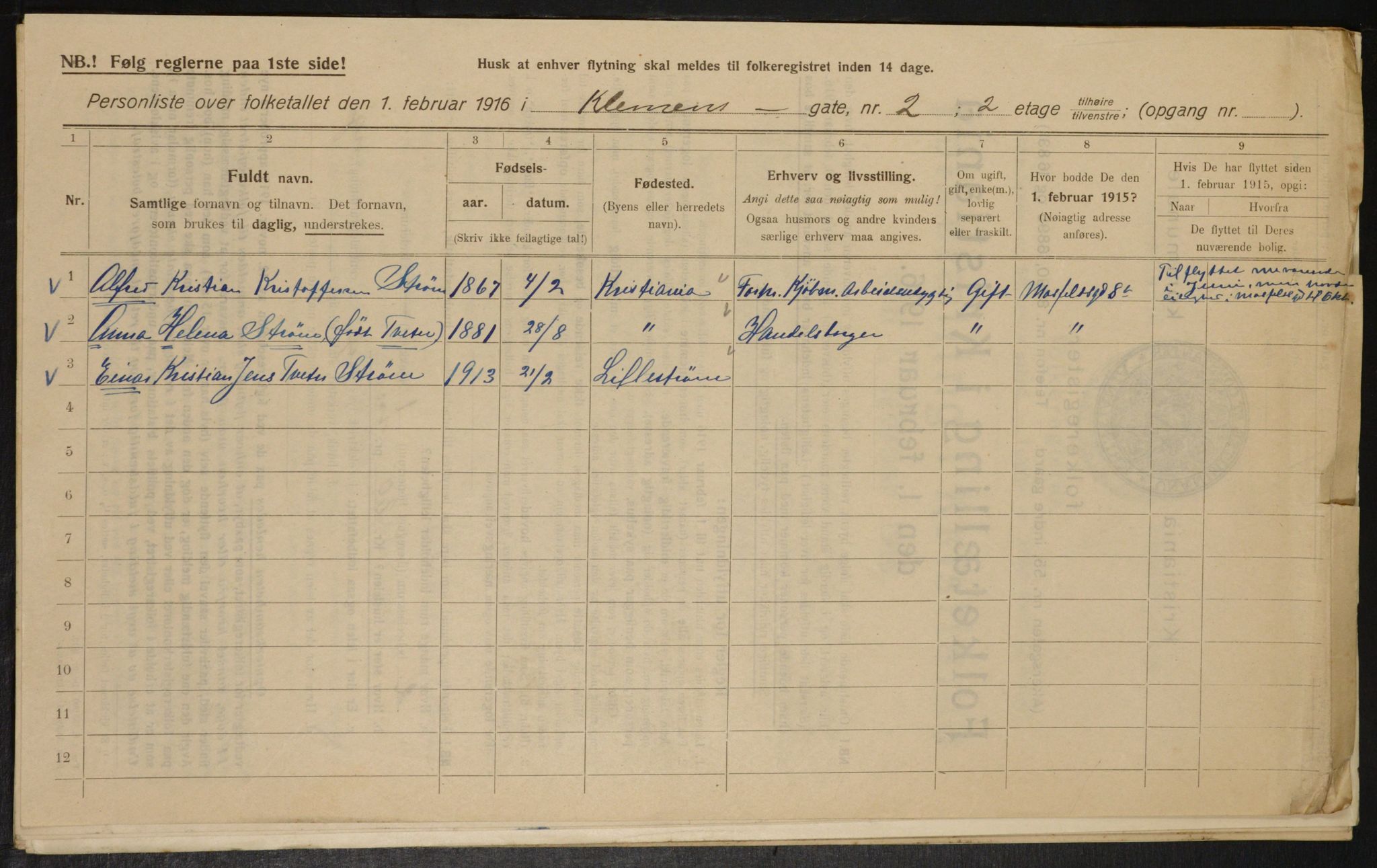 OBA, Kommunal folketelling 1.2.1916 for Kristiania, 1916, s. 12858