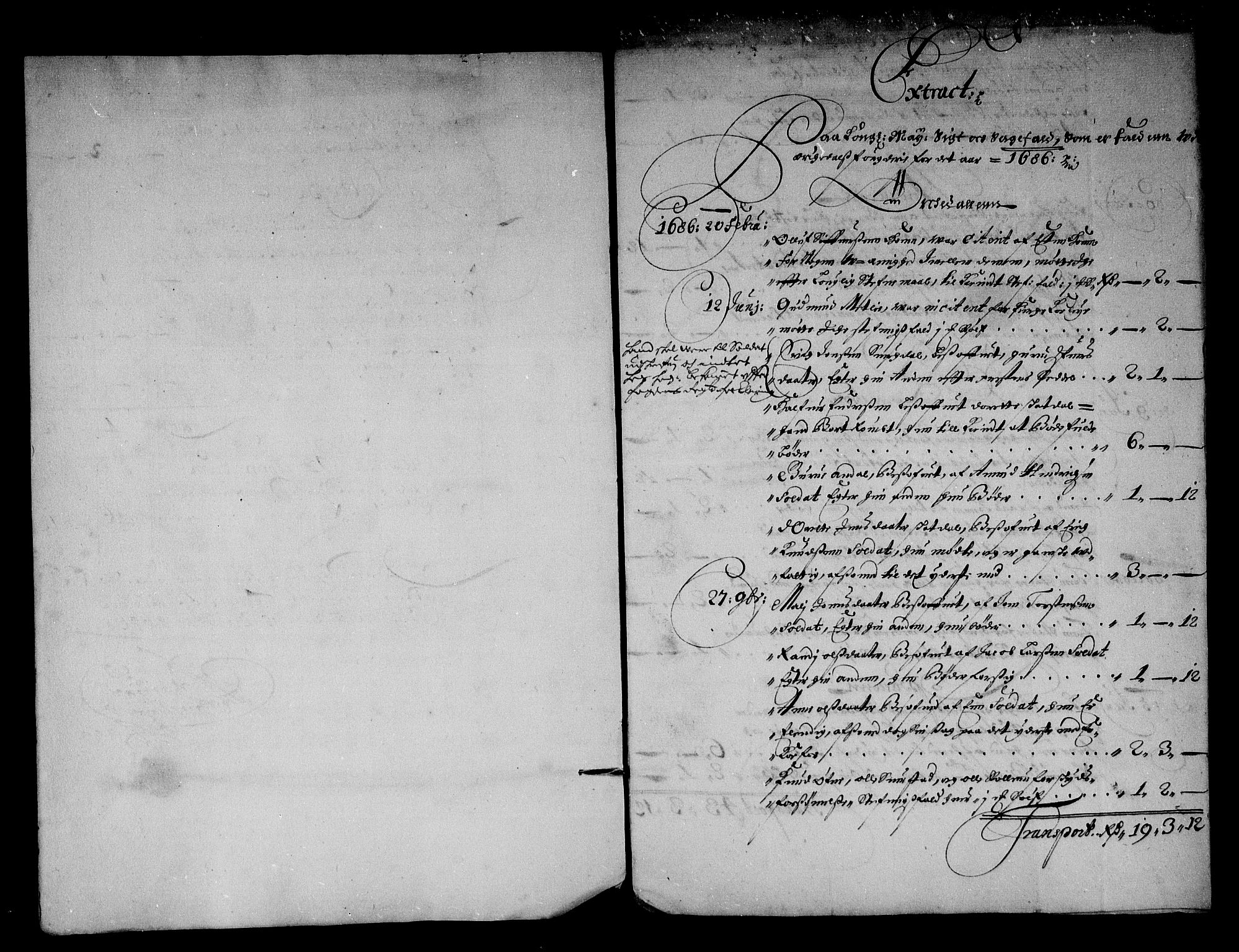 Rentekammeret inntil 1814, Reviderte regnskaper, Stiftamtstueregnskaper, Trondheim stiftamt og Nordland amt, RA/EA-6044/R/Rg/L0083: Trondheim stiftamt og Nordland amt, 1686