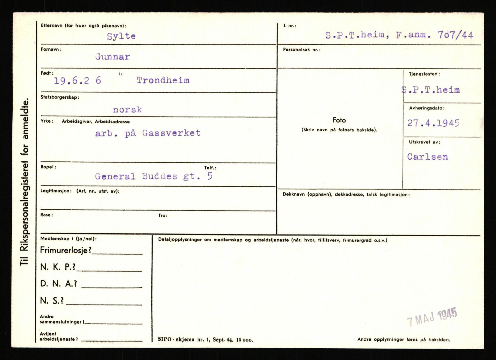 Statspolitiet - Hovedkontoret / Osloavdelingen, AV/RA-S-1329/C/Ca/L0015: Svea - Tøsse, 1943-1945, s. 669