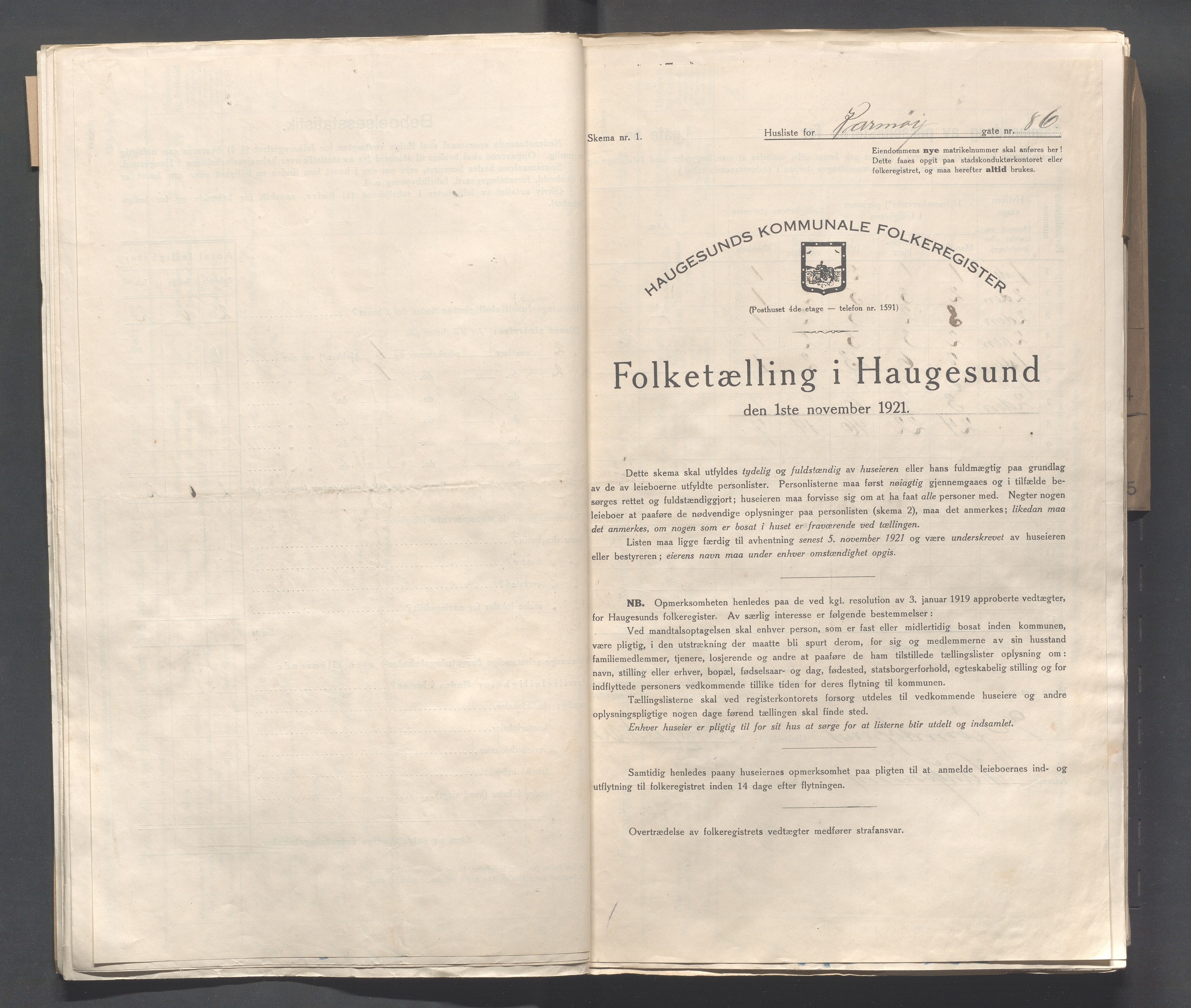 IKAR, Kommunal folketelling 1.11.1921 for Haugesund, 1921, s. 2647