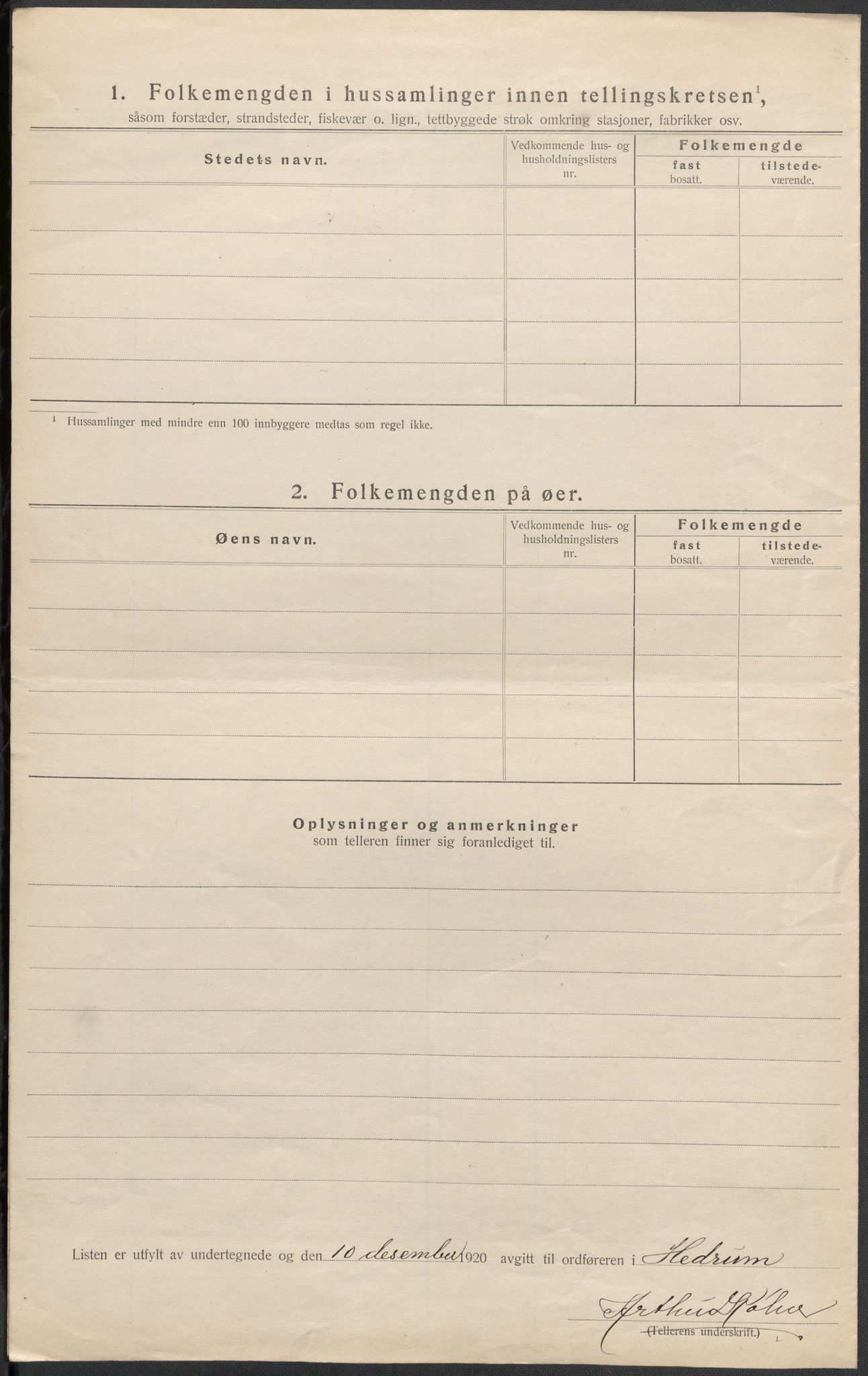 SAKO, Folketelling 1920 for 0727 Hedrum herred, 1920, s. 55