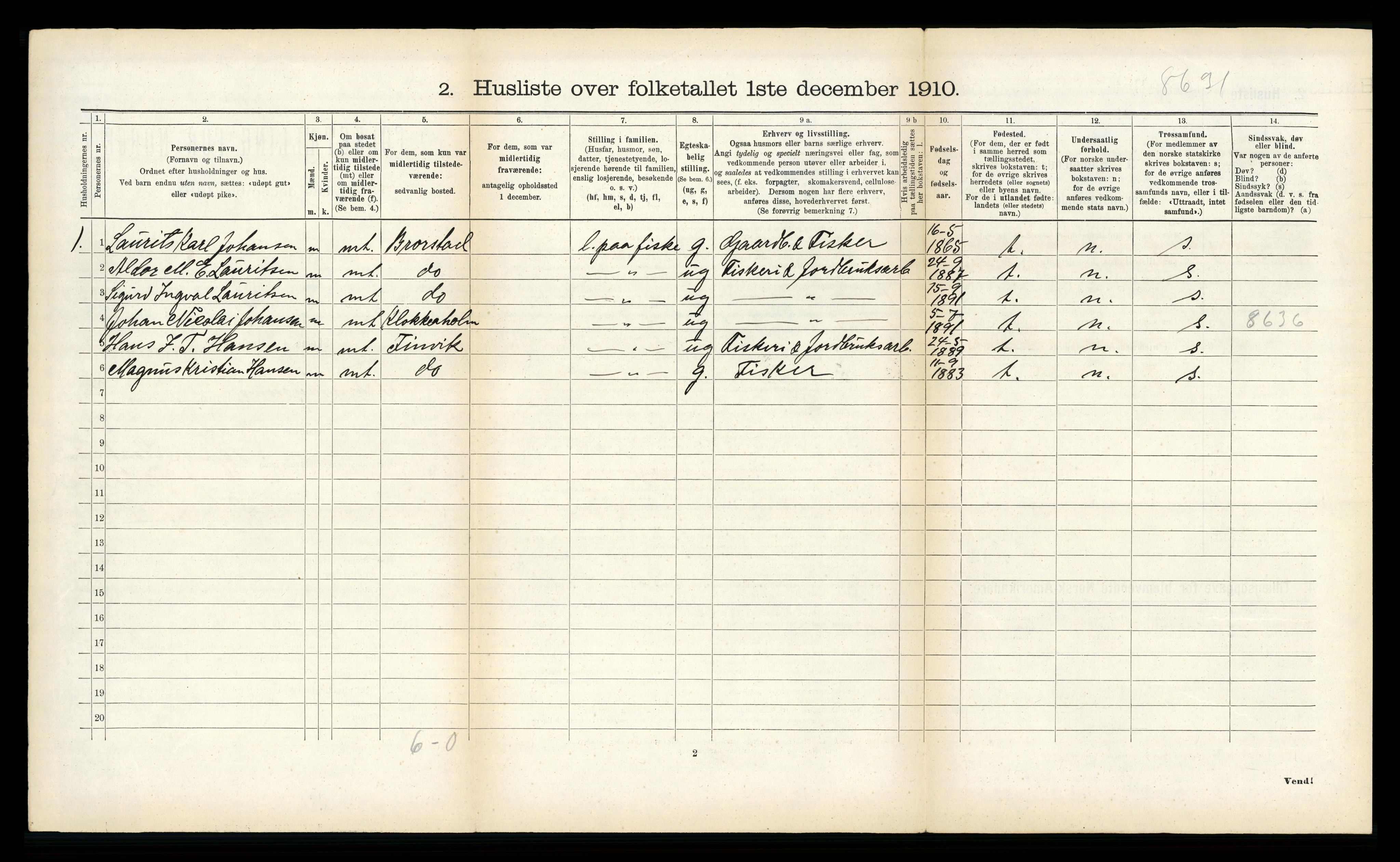 RA, Folketelling 1910 for 1934 Tromsøysund herred, 1910, s. 1424