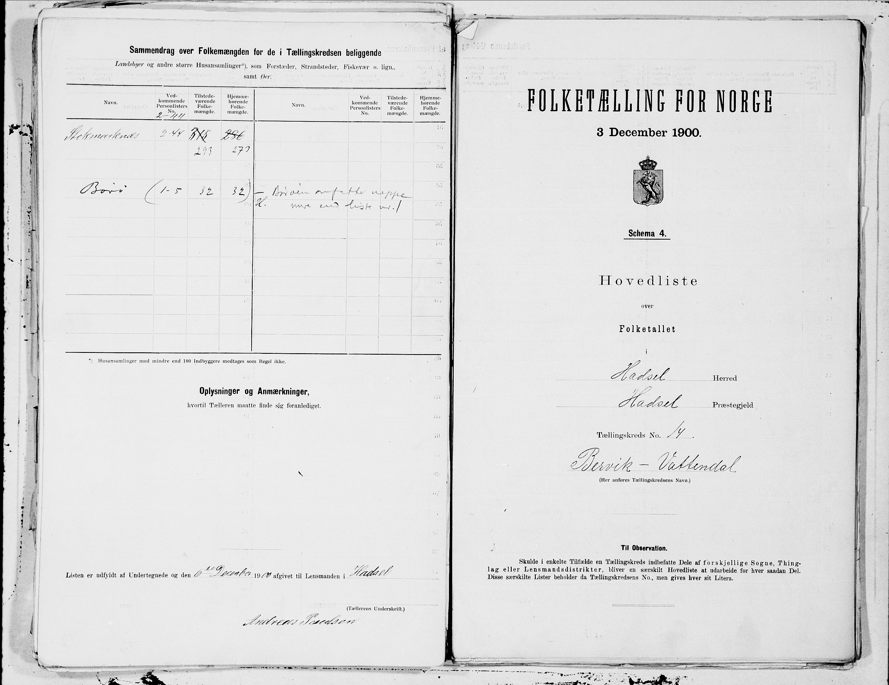 SAT, Folketelling 1900 for 1866 Hadsel herred, 1900, s. 26