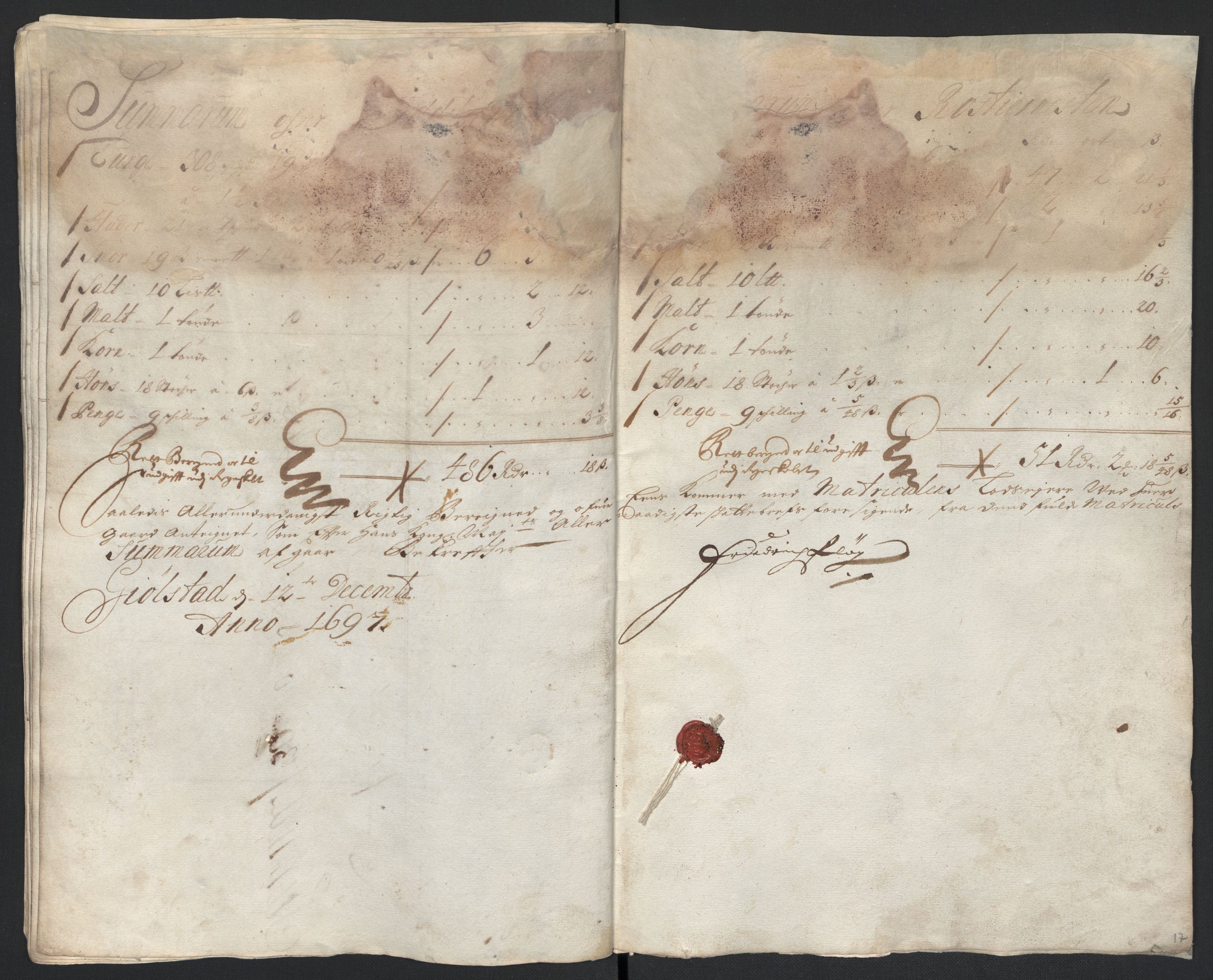 Rentekammeret inntil 1814, Reviderte regnskaper, Fogderegnskap, RA/EA-4092/R07/L0287: Fogderegnskap Rakkestad, Heggen og Frøland, 1697, s. 349