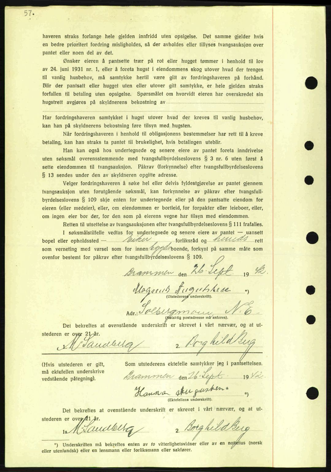 Eiker, Modum og Sigdal sorenskriveri, SAKO/A-123/G/Ga/Gab/L0047: Pantebok nr. A17, 1942-1943, Dagboknr: 2182/1942