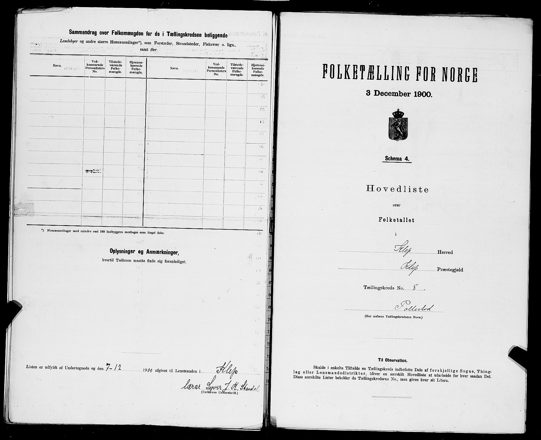 SAST, Folketelling 1900 for 1120 Klepp herred, 1900, s. 31